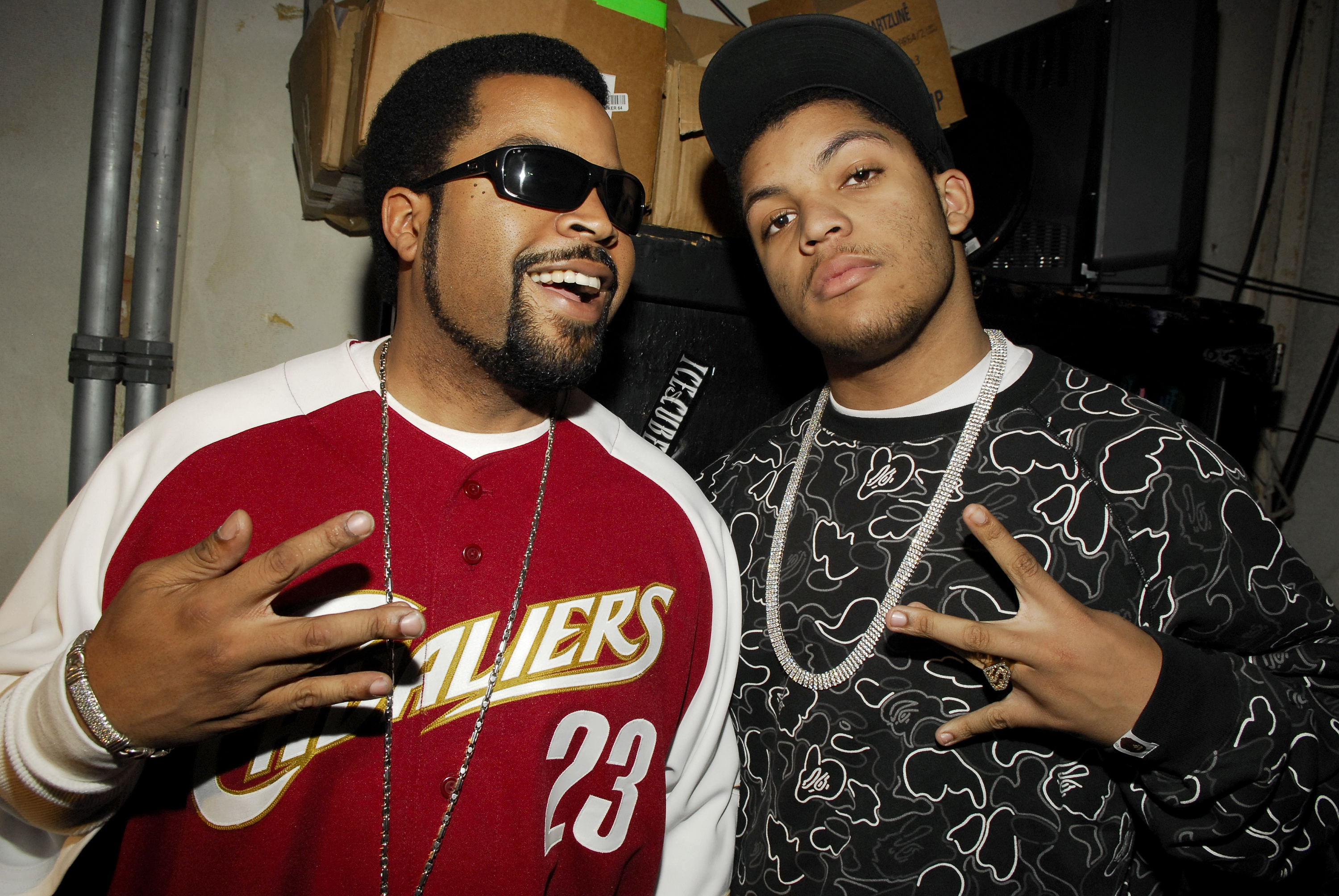 Ice Cube and O'Shea Jackson Jr. at BET's 106 & Park taping in New York City on April 2, 2007. | Source: Getty Images