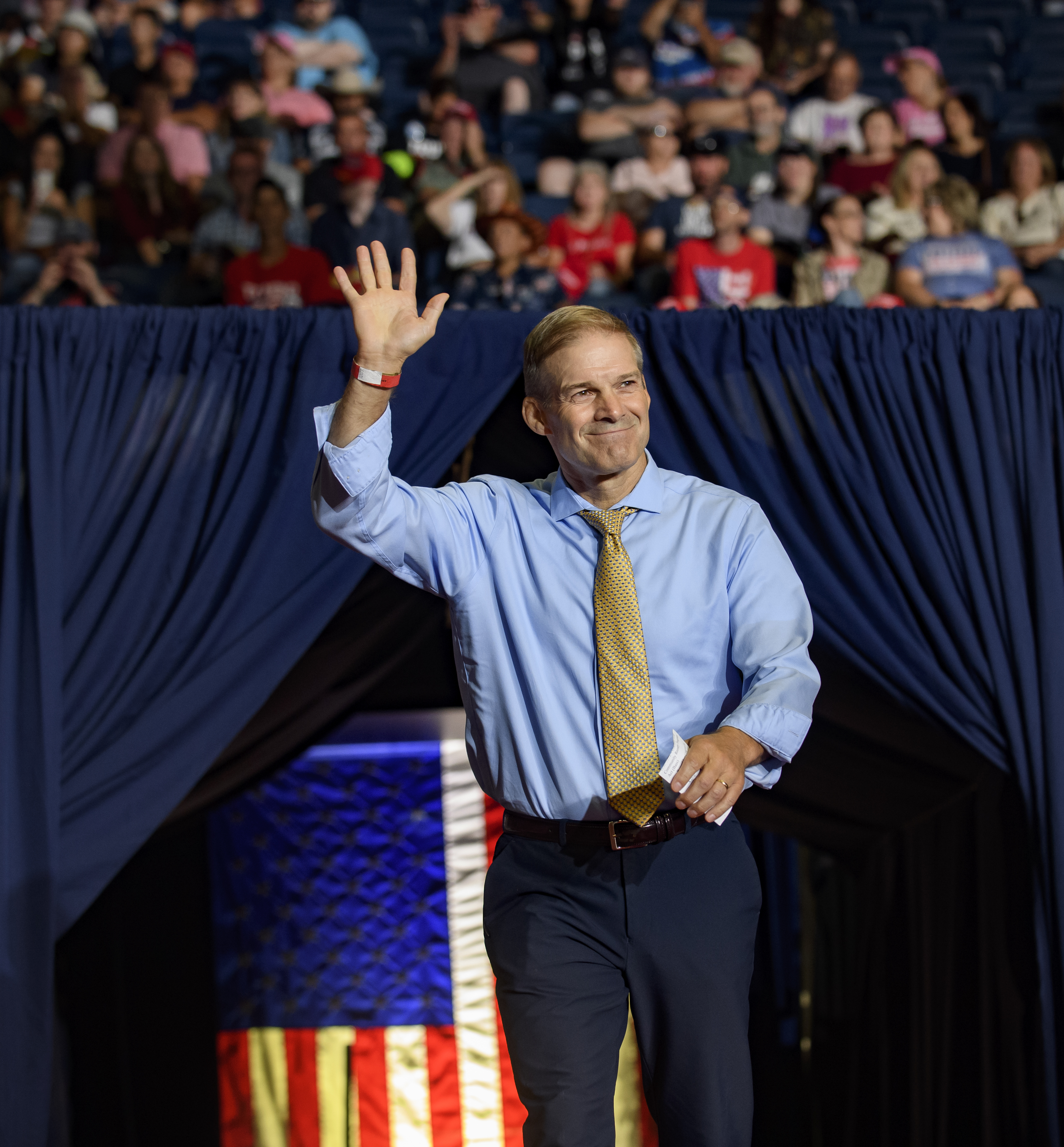Jim Jordan (R-OH) speaks to supporters at a Save America Rally at the Covelli Centre on September 17, 2022, in Youngstown, Ohio. | Source: Getty Images