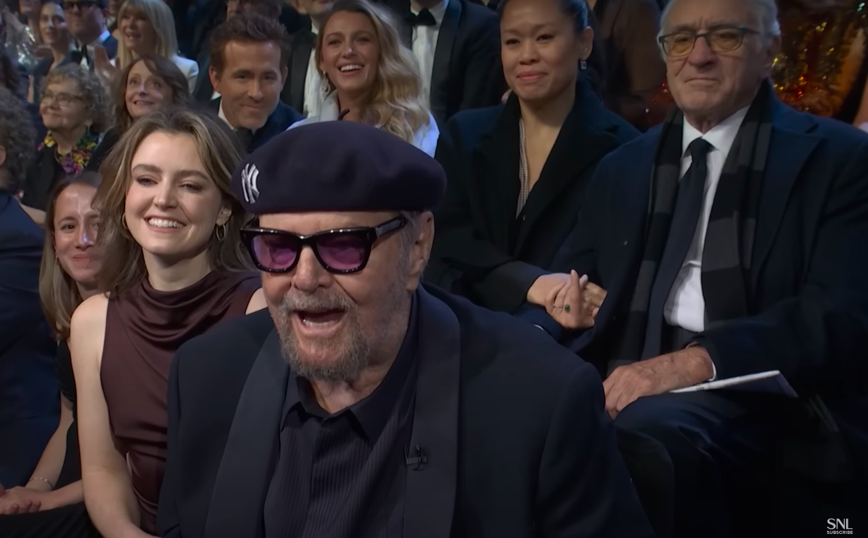 Jack Nicholson introducing Adam Sandler's musical tribute to "SNL50," as he sat in the star-studded audience. | Source: YouTube/Saturday Night Live