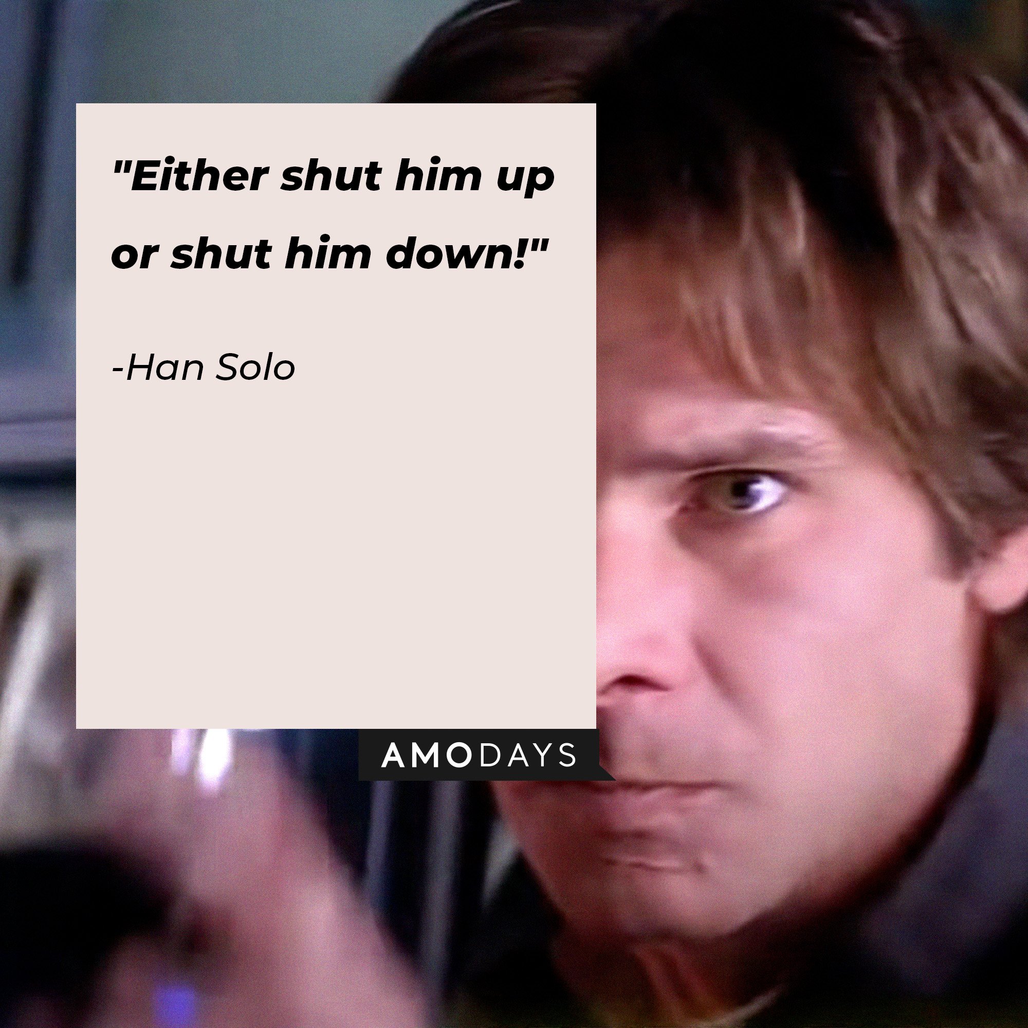 Han Solo’s quote: "Either shut him up or shut him down!" | Image: AmoDays