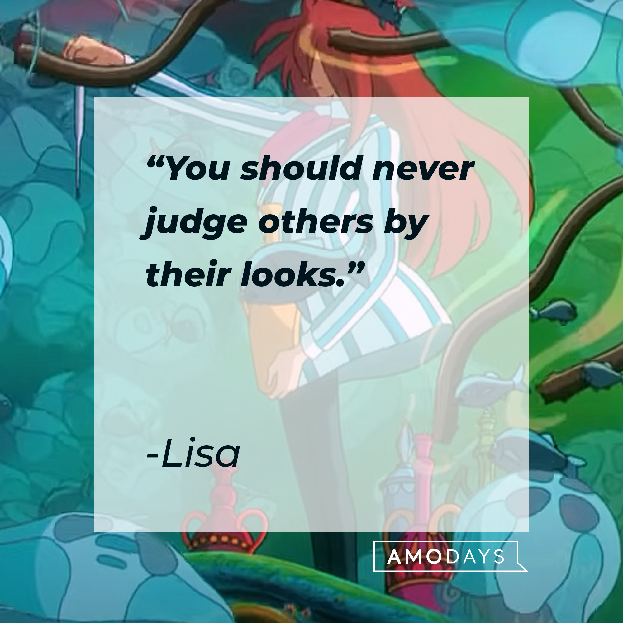 Lisa's quote: "You should never judge others by their looks." | Source: Youtube.com/crunchyrollstoreau