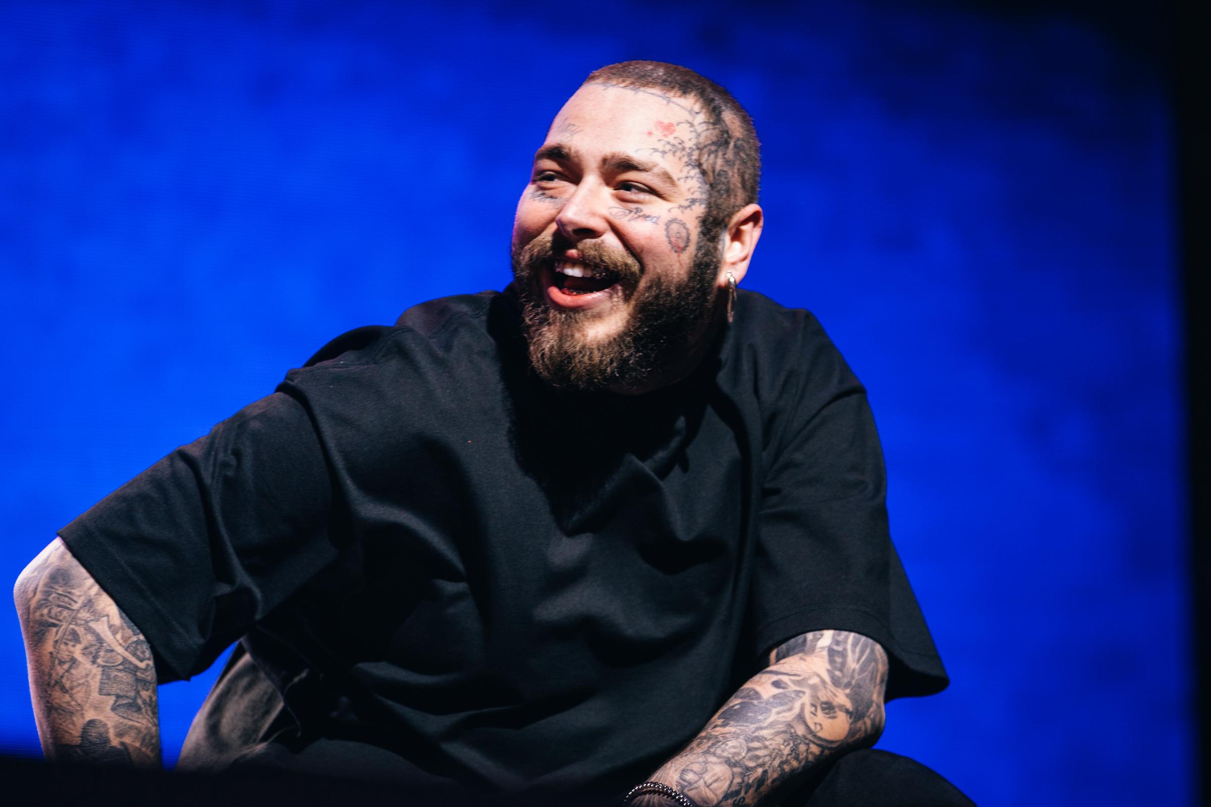 Post Malone performing during day 2 of the Coachella Valley Music and Arts Festival in Indio, California on April 16, 2022. | Source: Getty Images