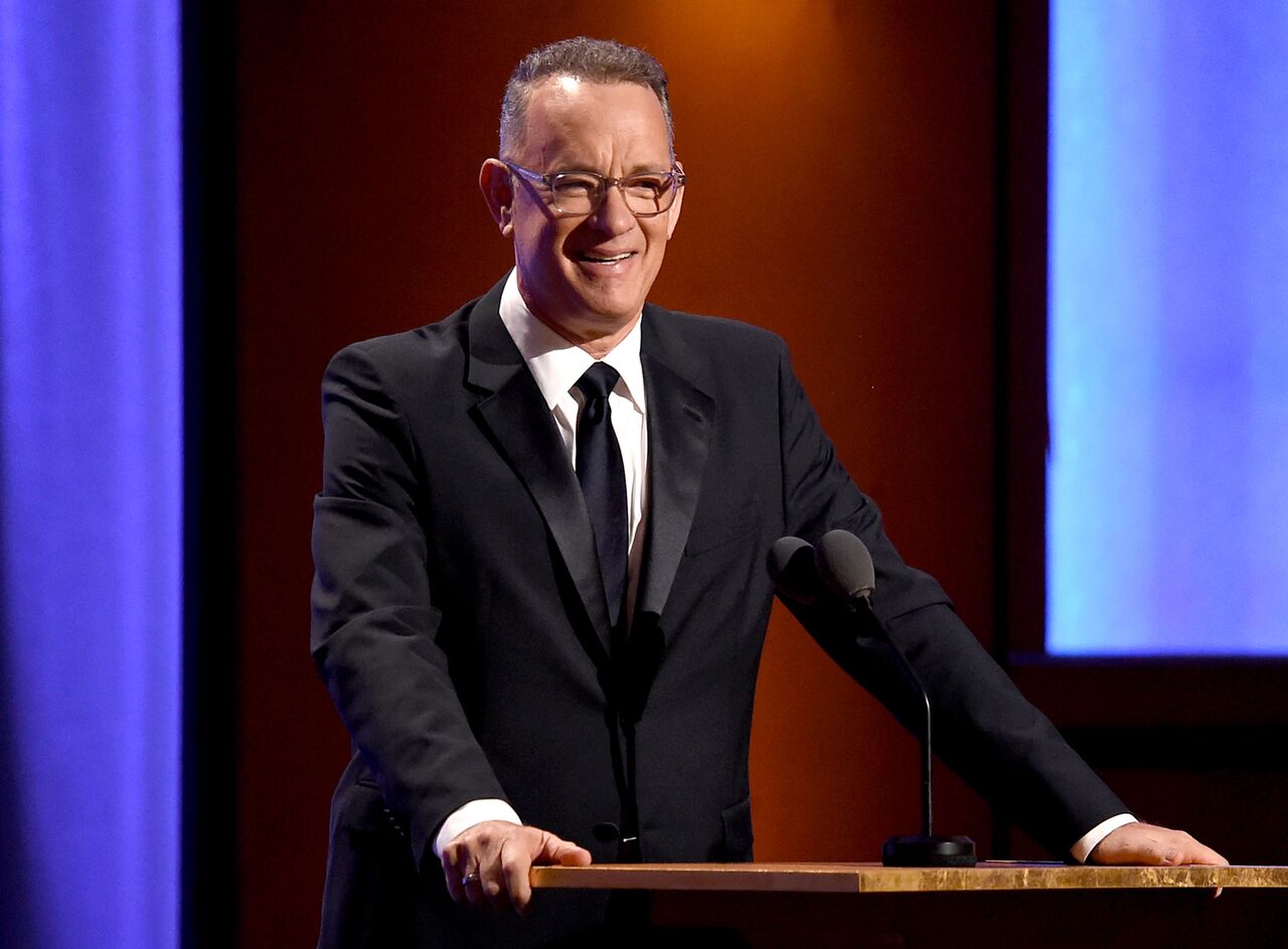 Tom Hanks giving a speech. | Source: Getty Images