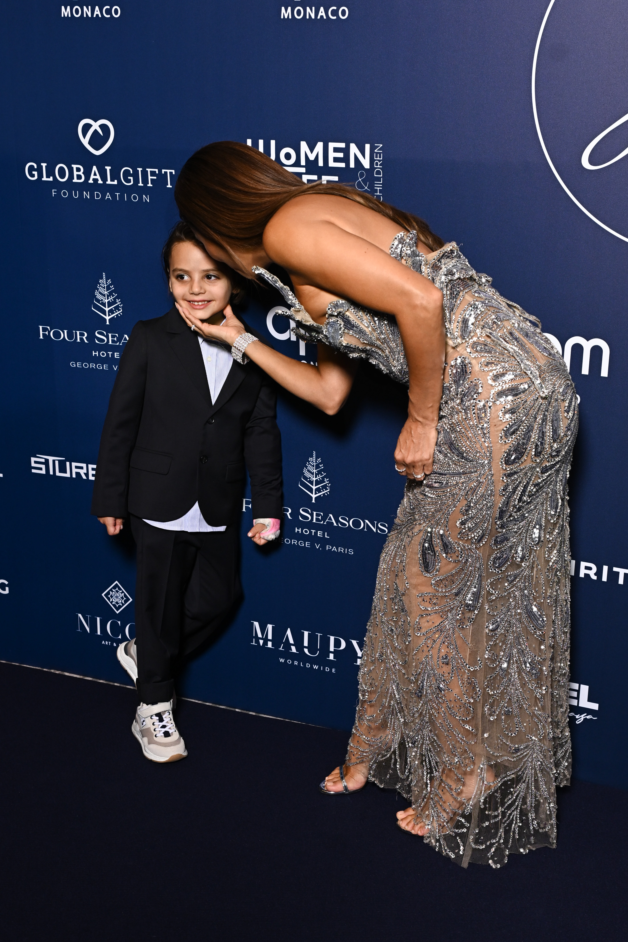 The actress and her son Santiago Enrique Baston on October 05, 2024, in Paris, France | Source: Getty Images