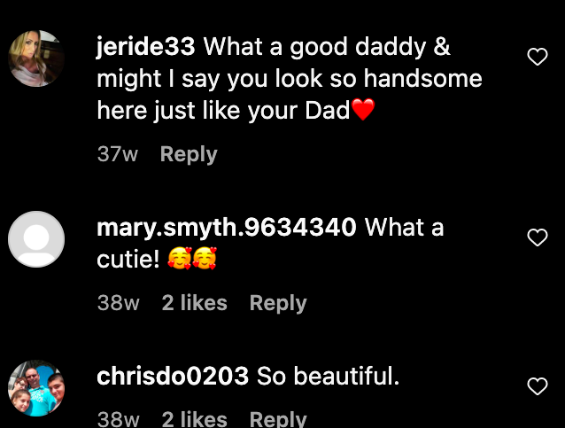 Comments talking about how cute and beautiful Lee's granddaughter is, as well as complimenting Lee's son's parenting skills posted on Instagram on August 15, 2022 | Source: Instagram.com/@themichelelee