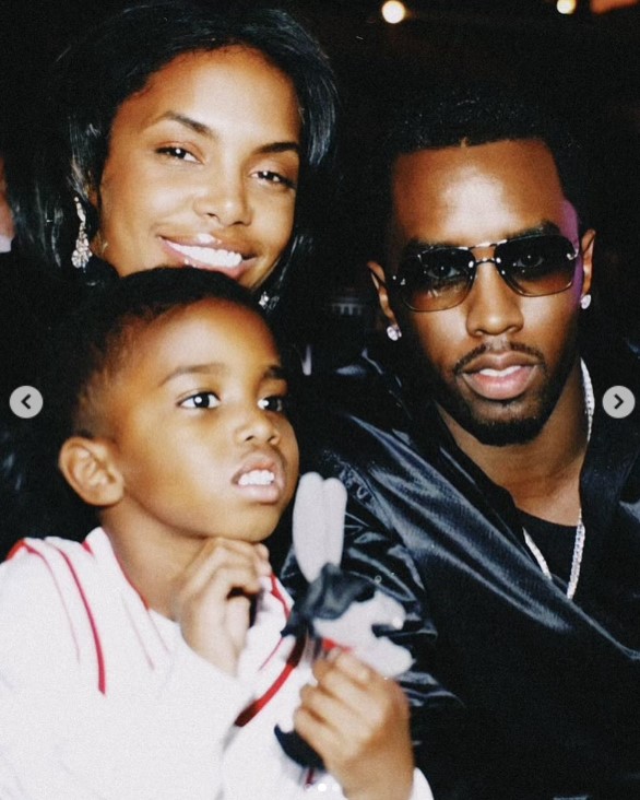 Kim Porter, Sean Combs, and Christian Combs in a post uploaded on November 16, 2023 | Source: Instagram/kingcombs