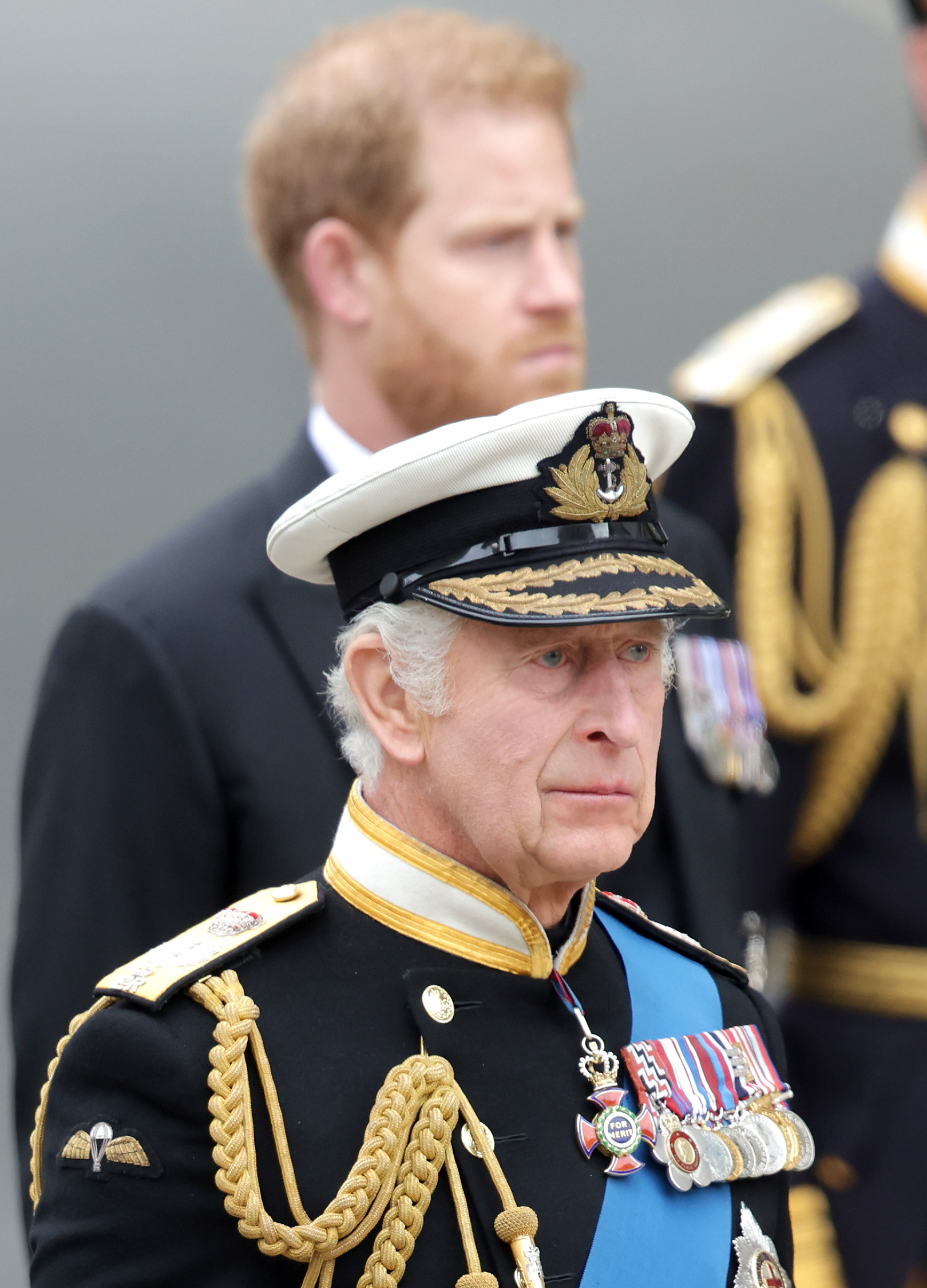 King Charles III and Prince Harry at the State Funeral Of Queen Elizabeth II in London, England on September 19, 2022 | Source: Getty Images