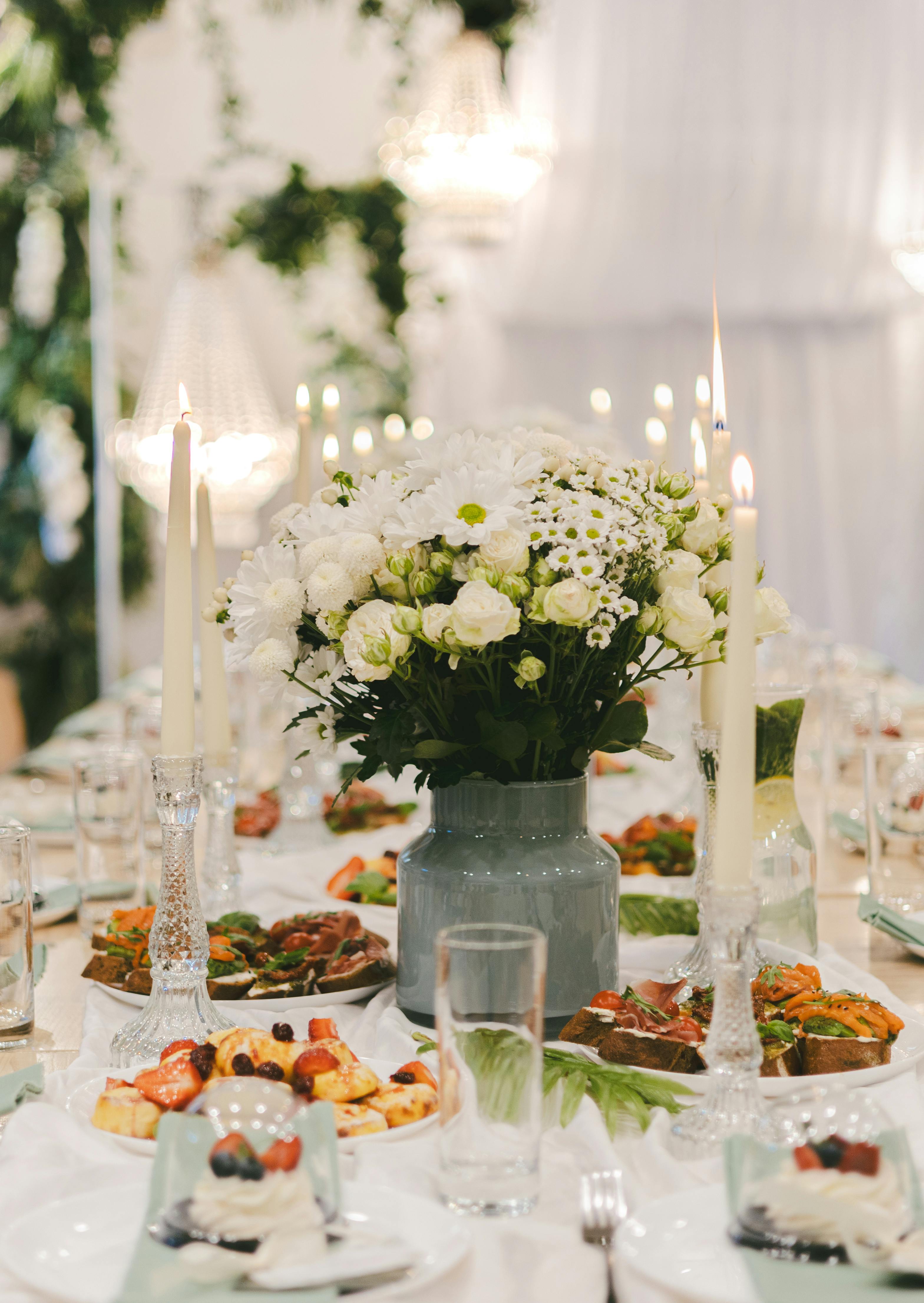 A table set with decorations and candles | Source: Pexels