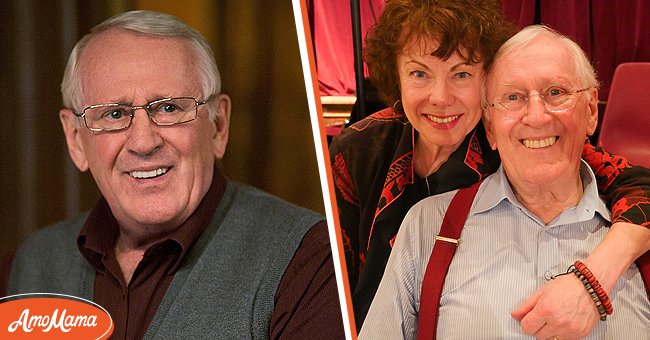 Portrait of actor Len Cariou as Henry Reagan in "Blue Bloods," 2011 [Left] | Actor Len Cariou and his wife Heather Summerhayes smiling in a cozy photo. [Right] | Photo: Getty Images  facebook.com/heathersummerhayescariou