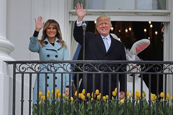First Lady, Melania Trump and President Donald Trump during the 140th annual Easter Egg Roll on the South Lawn of the White House, April 2, 2018 | Photo: Getty Images