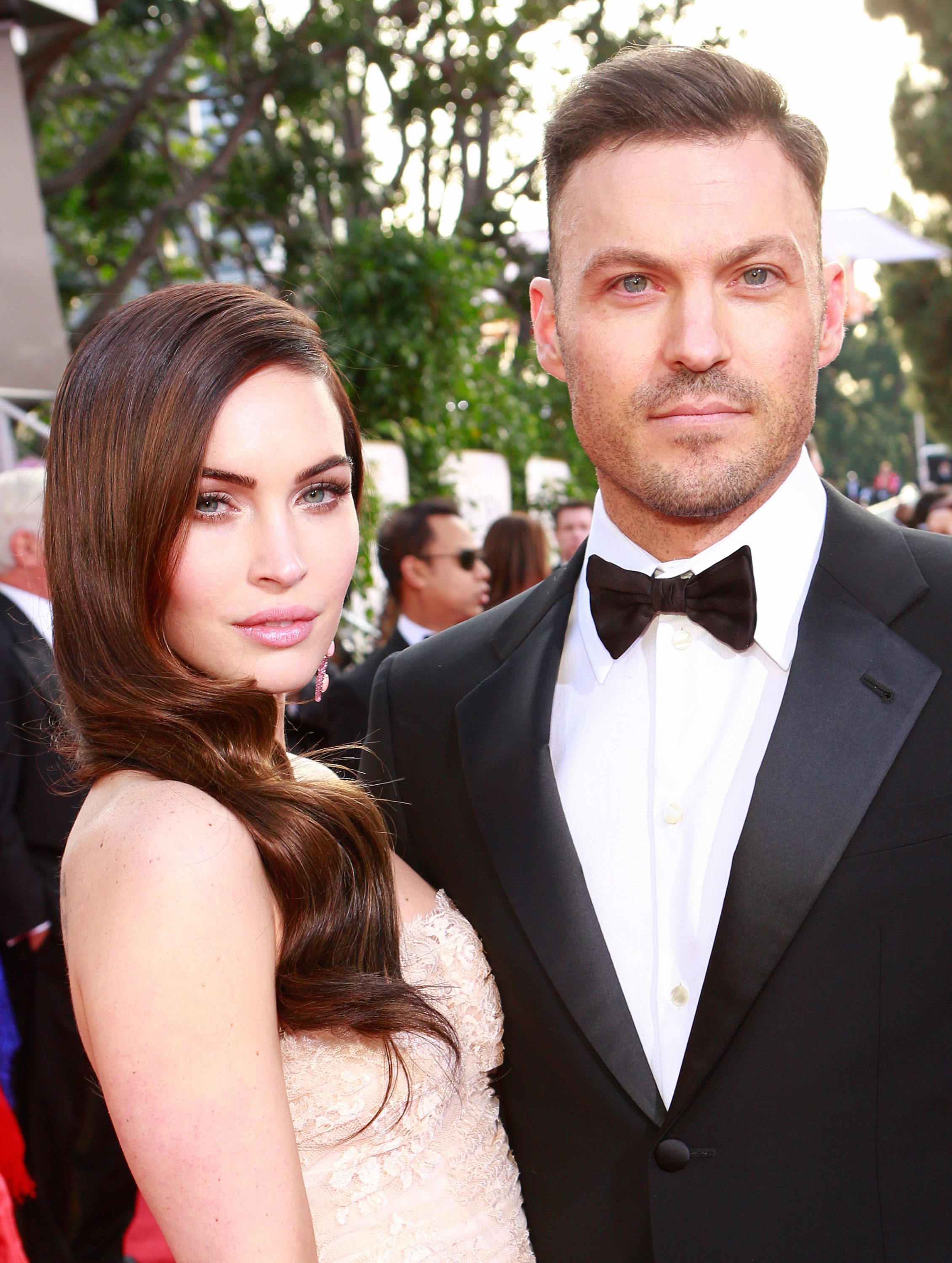 Megan Fox and actor Brian Austin Green arrive to the 70th Annual Golden Globe Awards held at the Beverly Hilton Hotel on January 13, 2013. | Source: Getty Images