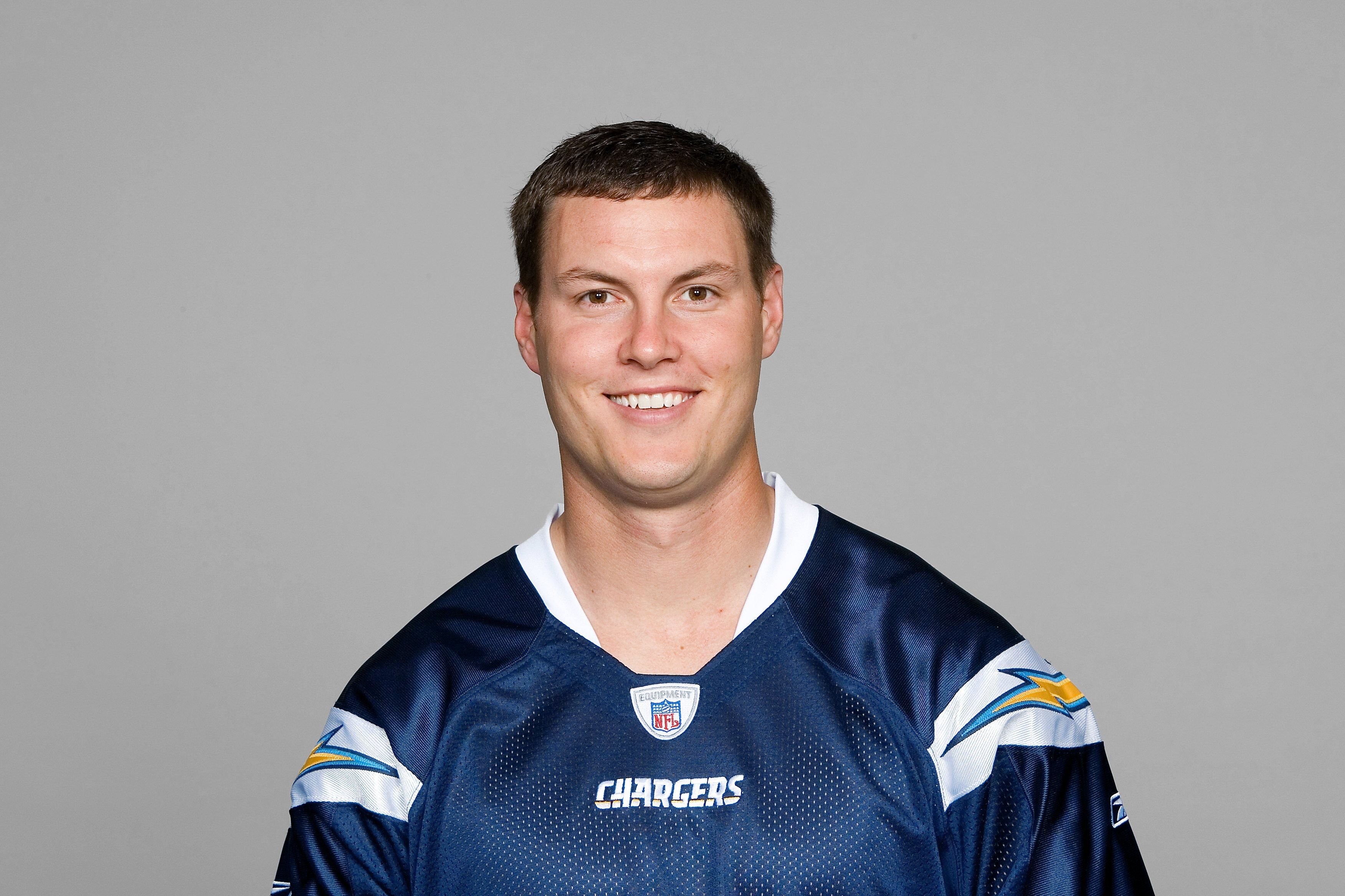 Philip Rivers posing for his 2007 NFL head shot at photo day in San Diego, California | Source: Getty Images
