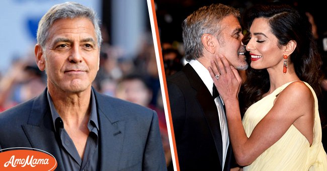 George Clooney en el estreno de "Suburbicon" durante el Festival Internacional de Cine de Toronto 2017 [izquierda]; George Clooney y Amal Clooney en el estreno de "Money Monster" durante la 69ª edición del Festival de Cine de Cannes el 12 de mayo de 2016. [derecha] | Foto: Getty Images