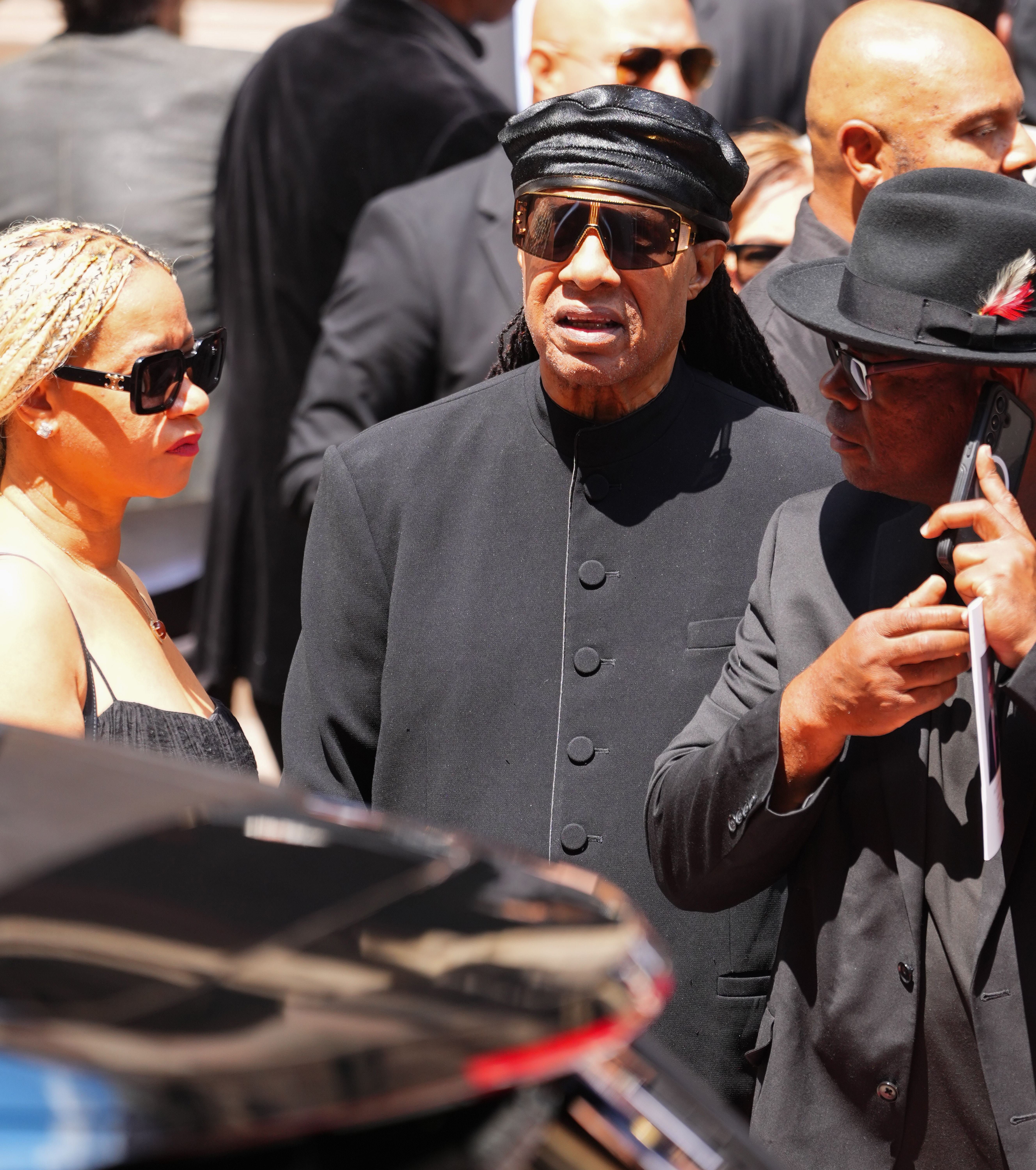 Steve Wonder was also in attendance to bid farewell to Clive Davis. | Source: Getty Images