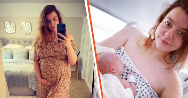 [Left] Harriett Blakey who was urged to terminate her pregnancy; [Right] Blakey and her newborn baby girl, Poppy. | Source: instagram.com/poppy_babywithdownsyndrome
