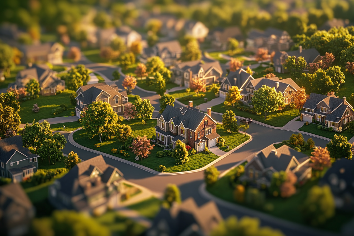 Aerial view of a picturesque neighborhood | Source: Midjourney