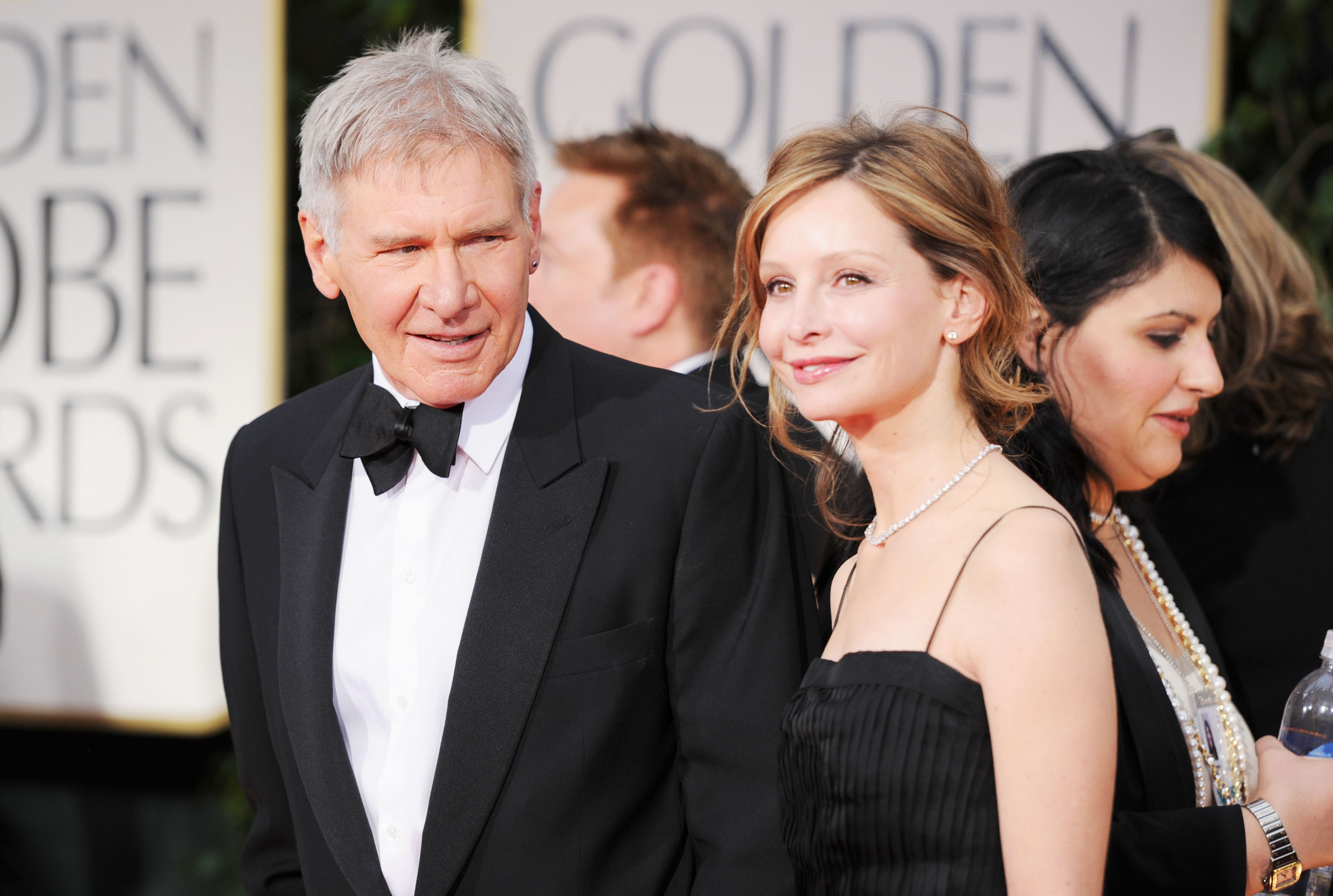 Harrison Ford and Calista Flockhart arrive at the 69th Annual Golden Globe Awards held at the Beverly Hilton Hotel on January 15, 2012 in Beverly Hills, California. | Source: Getty Images
