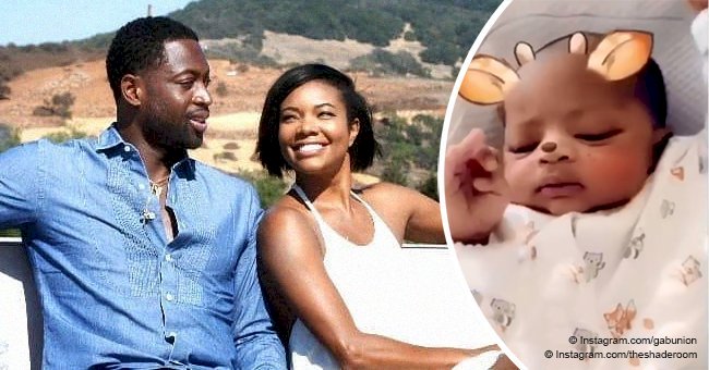 Gabrielle Union and Dwyane Wade share a close-up of their newborn daughter in new video