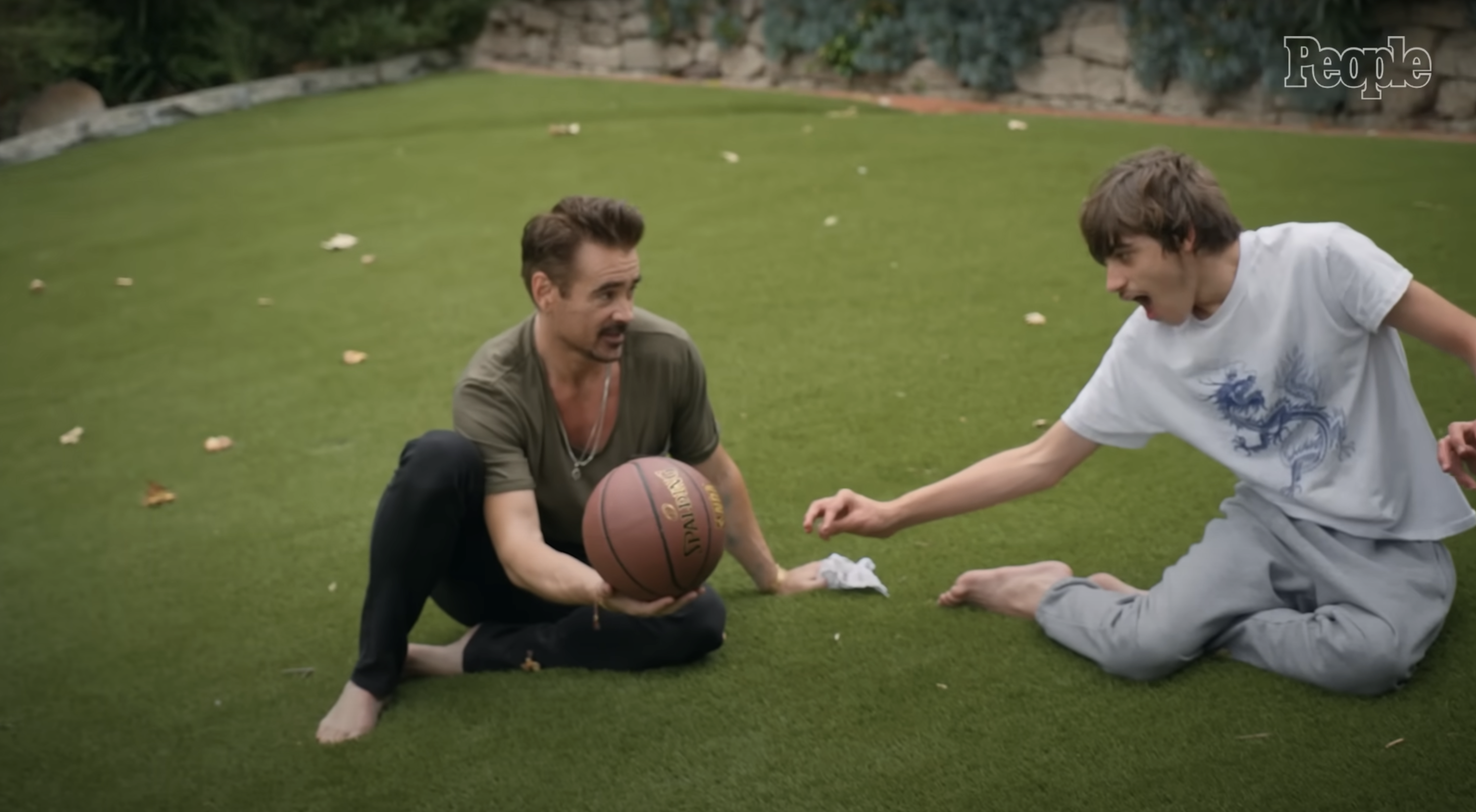 Colin Farrell with his son James Padraig Farrell, as seen in a video shared on August 7, 2024 | Source: YouTube/People