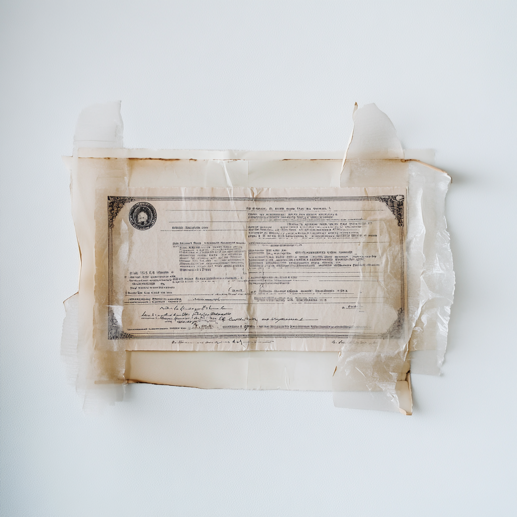 An important document secured to the wall with tape | Source: Midjourney