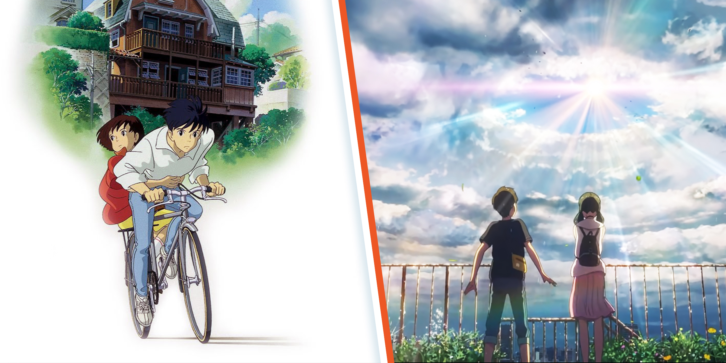 Promo Photo of "Whisper of the Heart" | Promo Photo of "Weathering with You." | Source: Youtube/Crunchyroll Store Australia | Youtube.com/GKIDS Films