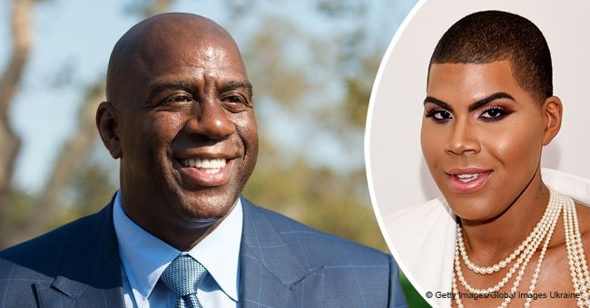 Magic Johnson's son EJ looks very seductive in leather mini-dress, showing his curves in recent pic