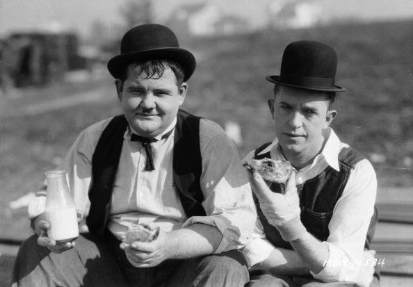 Stan Laurel und Oliver Hardy, "The Finishing Touch", 1928 | Quelle: Getty Images