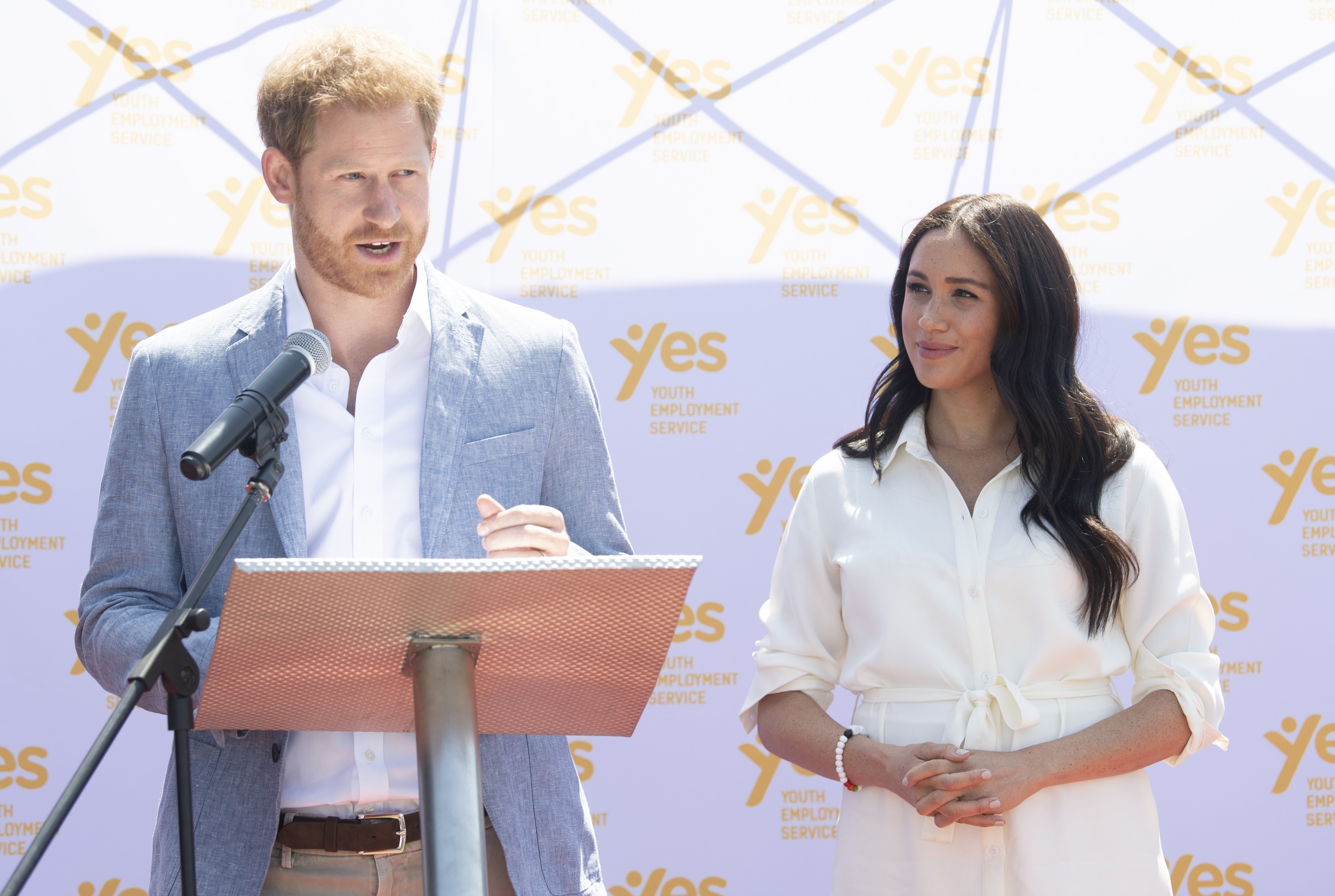 Prince Harry and Meghan visit Tembisa township to learn about Youth Employment Services (YES) on October 2, 2019 in Johannesburg, South Africa. | Source: Getty Images