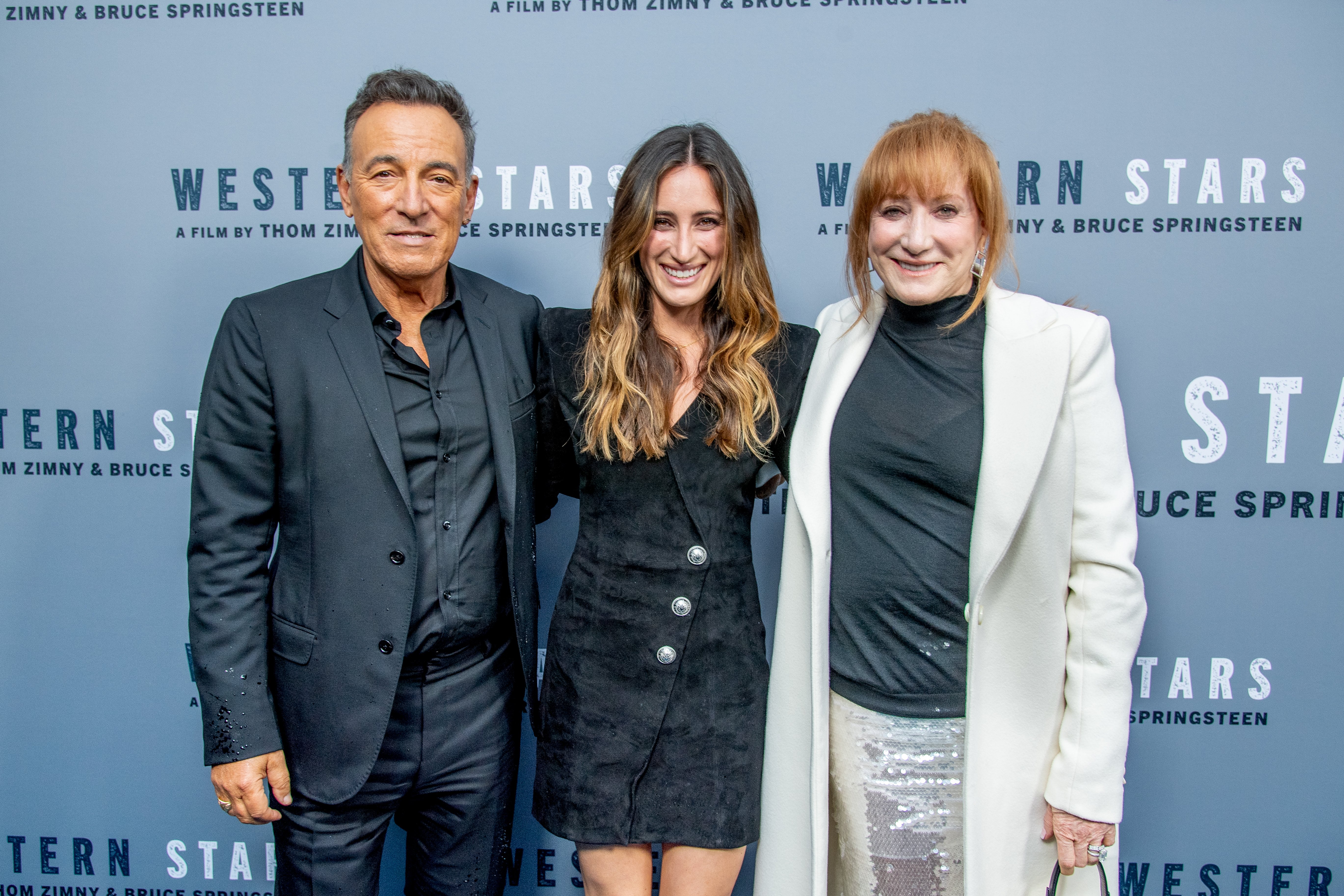Bruce Springsteen pictured with his daughter, Jessica Springsteen and his wife, Patti Scialfa during the "Western Stars" New York screening at Metrograph on October 16, 2019 in New York City. | Source: Getty Images