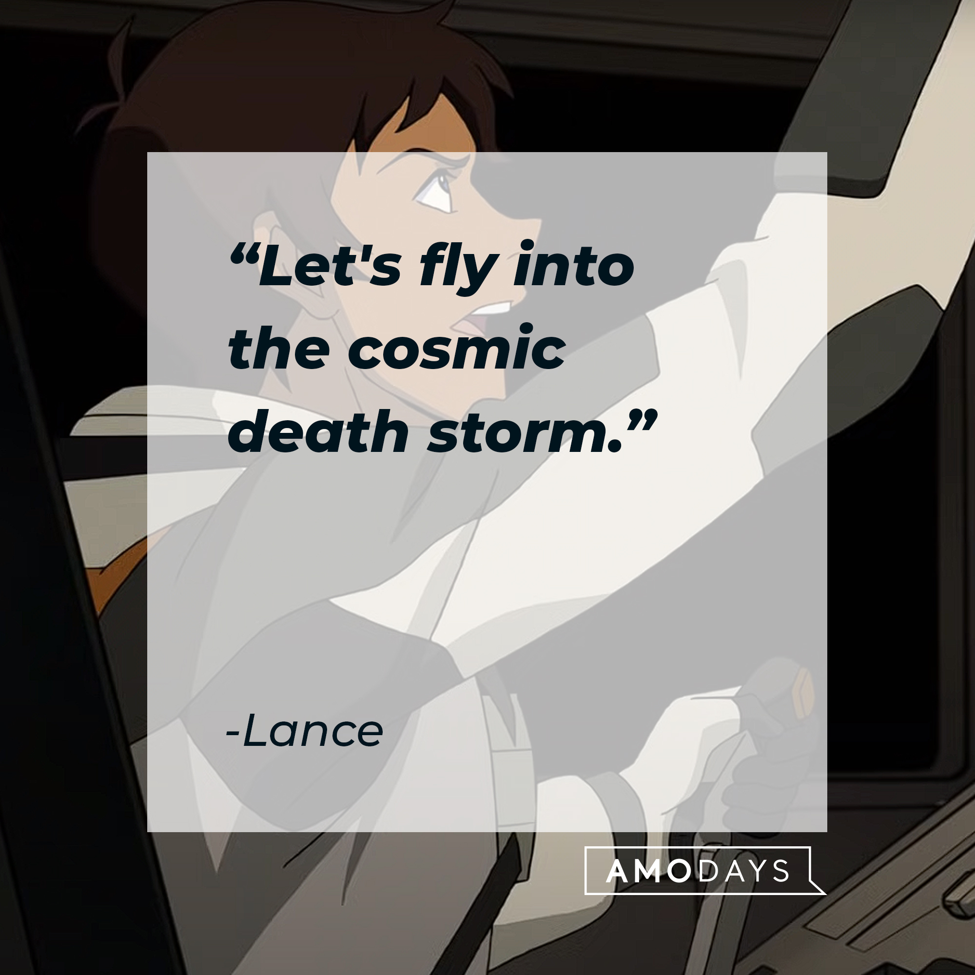 Lance's quote: "Let's fly into the cosmic death storm." | Source: youtube.com/netflixafterschool