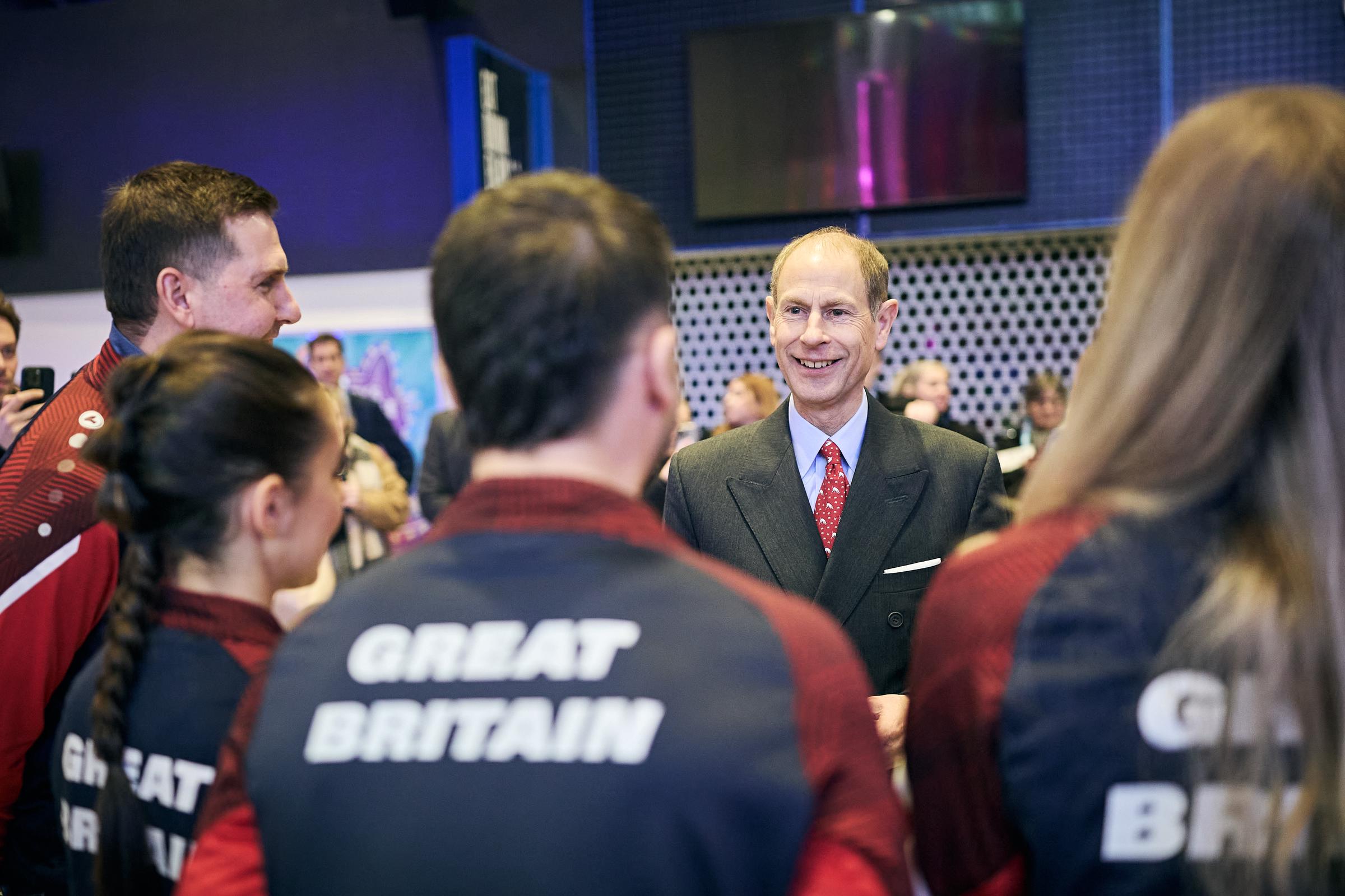 Prince Edward, the Duke of Edinburgh, meeting with athletes of Team Great Britain during Day 2 of the ISU European Figure Skating Championships 2026 on January 15 in Sheffield, England. | Source: Getty Images