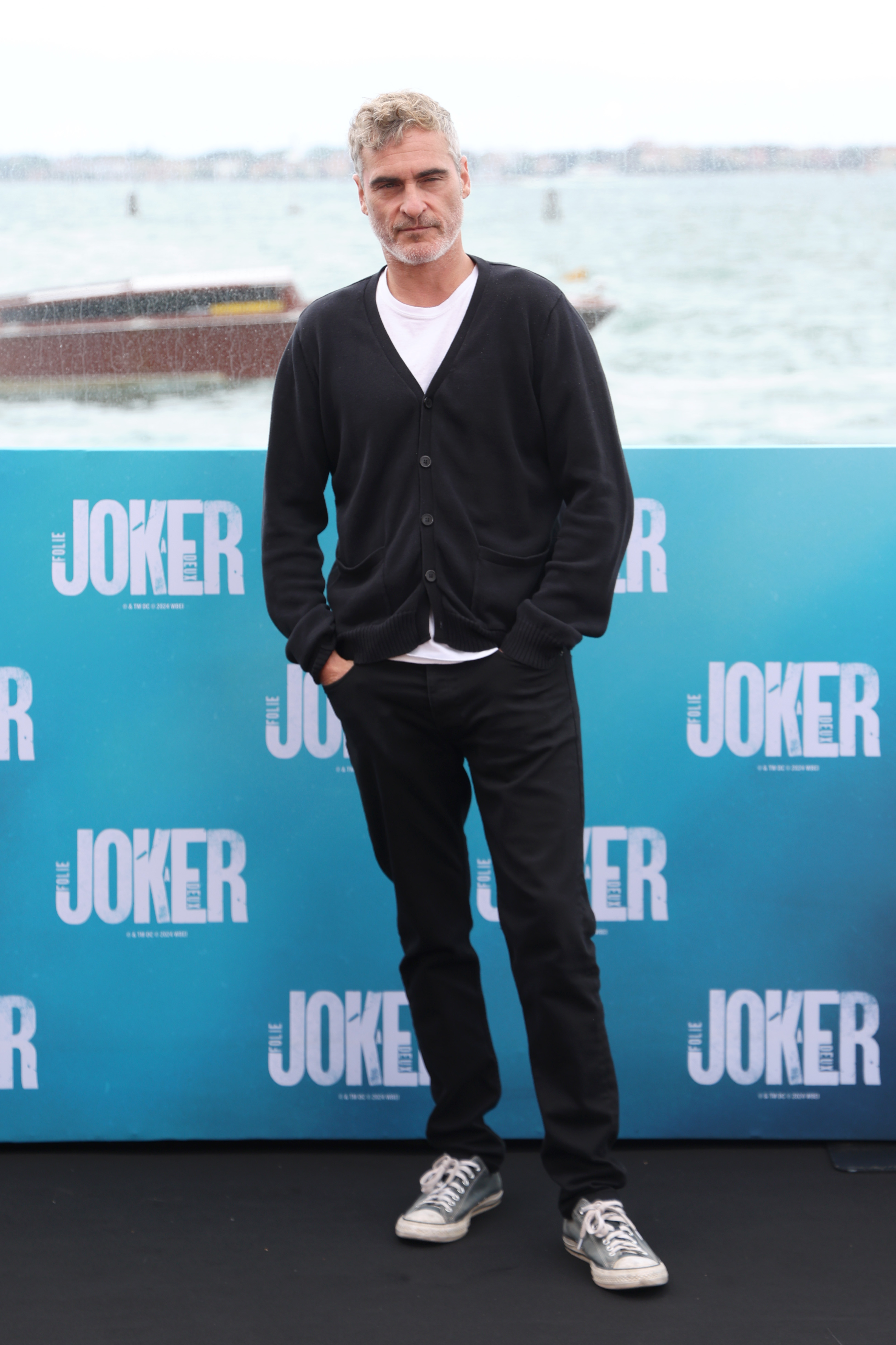 Joaquin Phoenix at the photocall for "Joker: Folie á Deux" during the  81st Venice International Film Festival in Venice, Italy on September 5, 2024 | Source: Getty Images