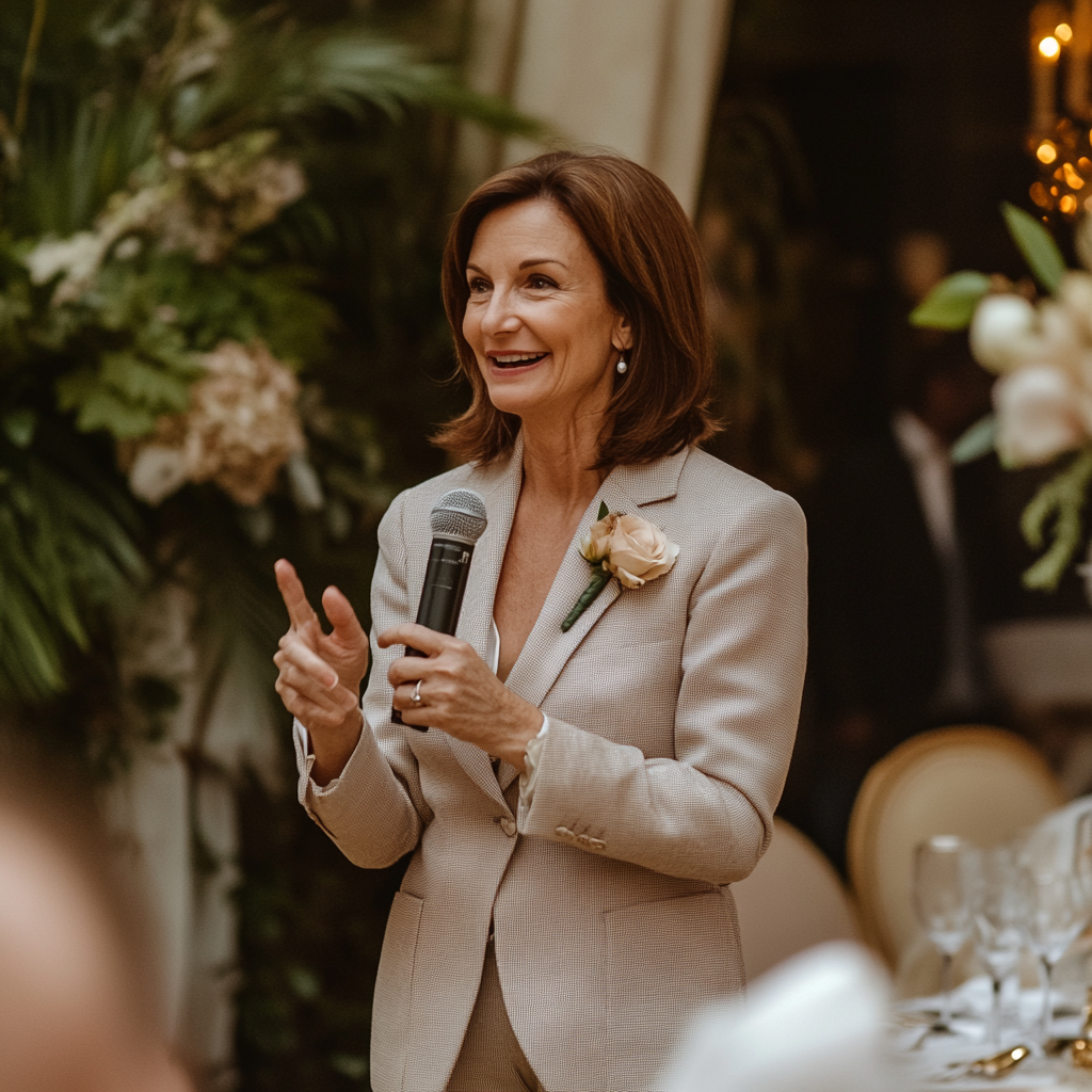 A woman giving a speech | Source: Midjourney