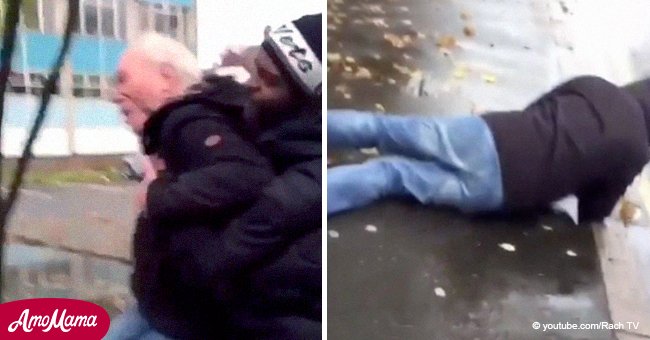  'I'm too old': desperate plea of an elderly man who was thrown to the floor by a youngster