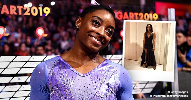 Simone Biles Looks Unforgettable Posing in Tight Black Dress With a ...