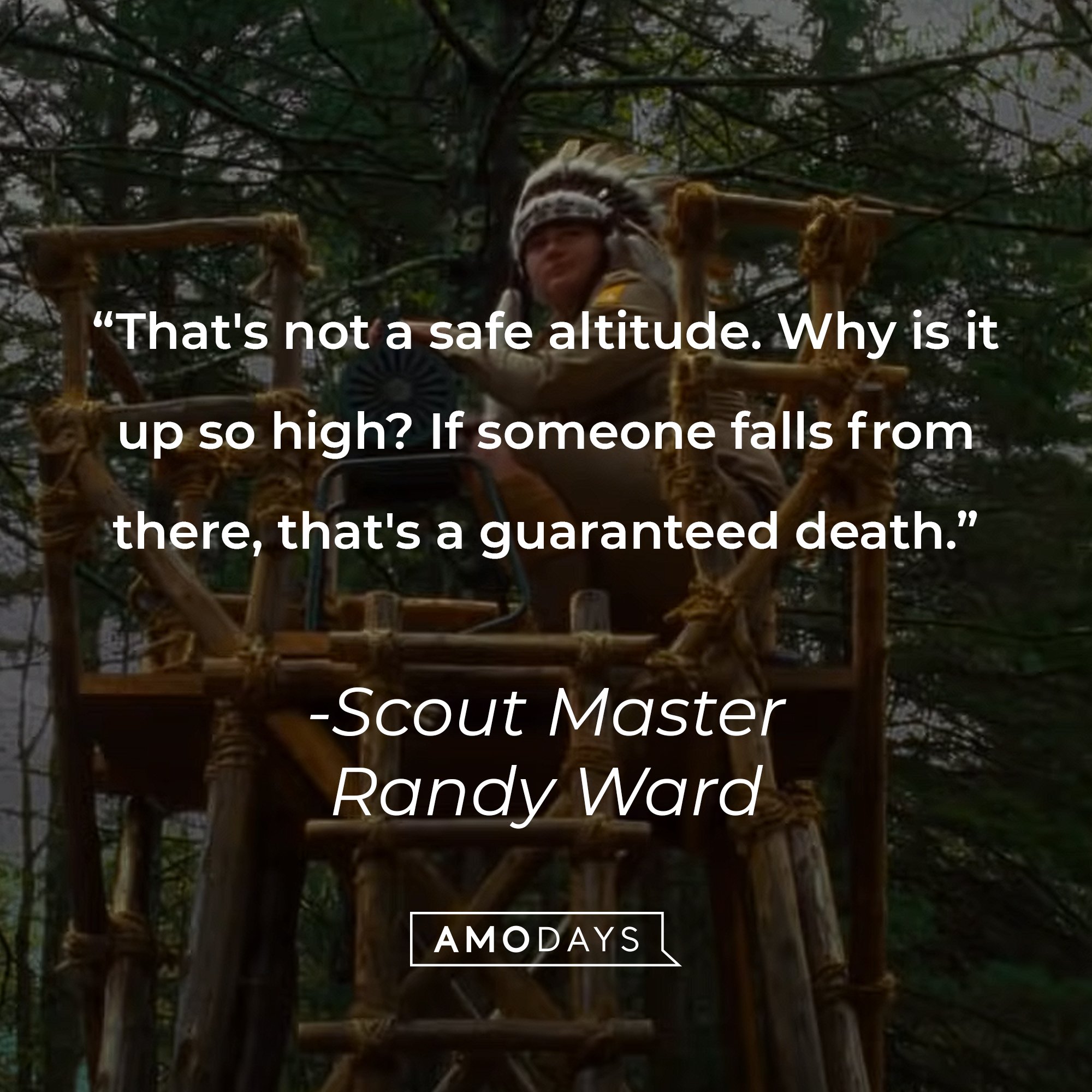 Scout Master Randy Ward's quote: "That's not a safe altitude. Why is it up so high? If someone falls from there, that's a guaranteed death." | Image: AmoDays