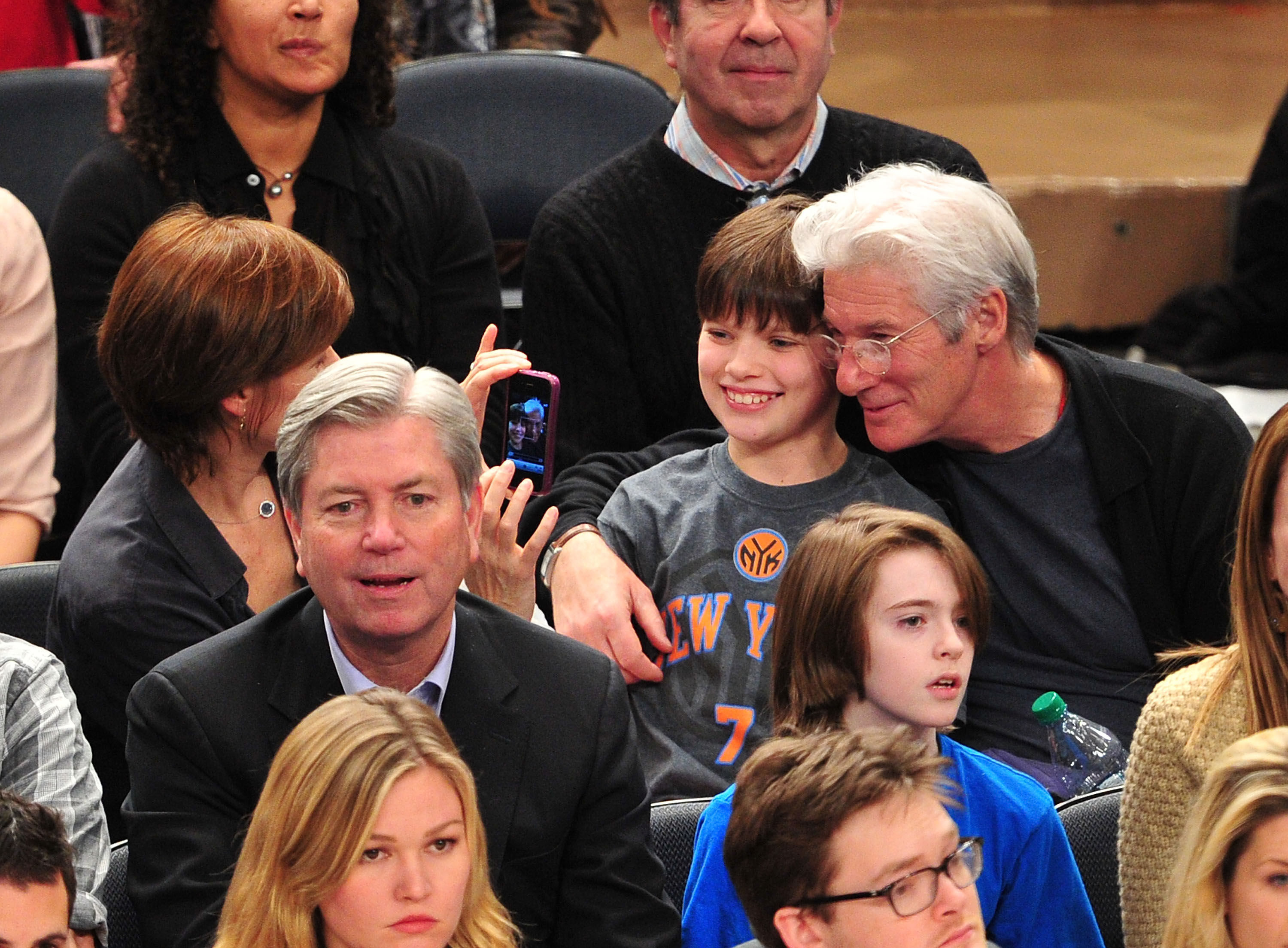 Homer Gere with his parents attend the Chicago Bulls VS New York Knicks at Madison Square Garden in New York City on February 2, 2012 . | Source: Getty Images