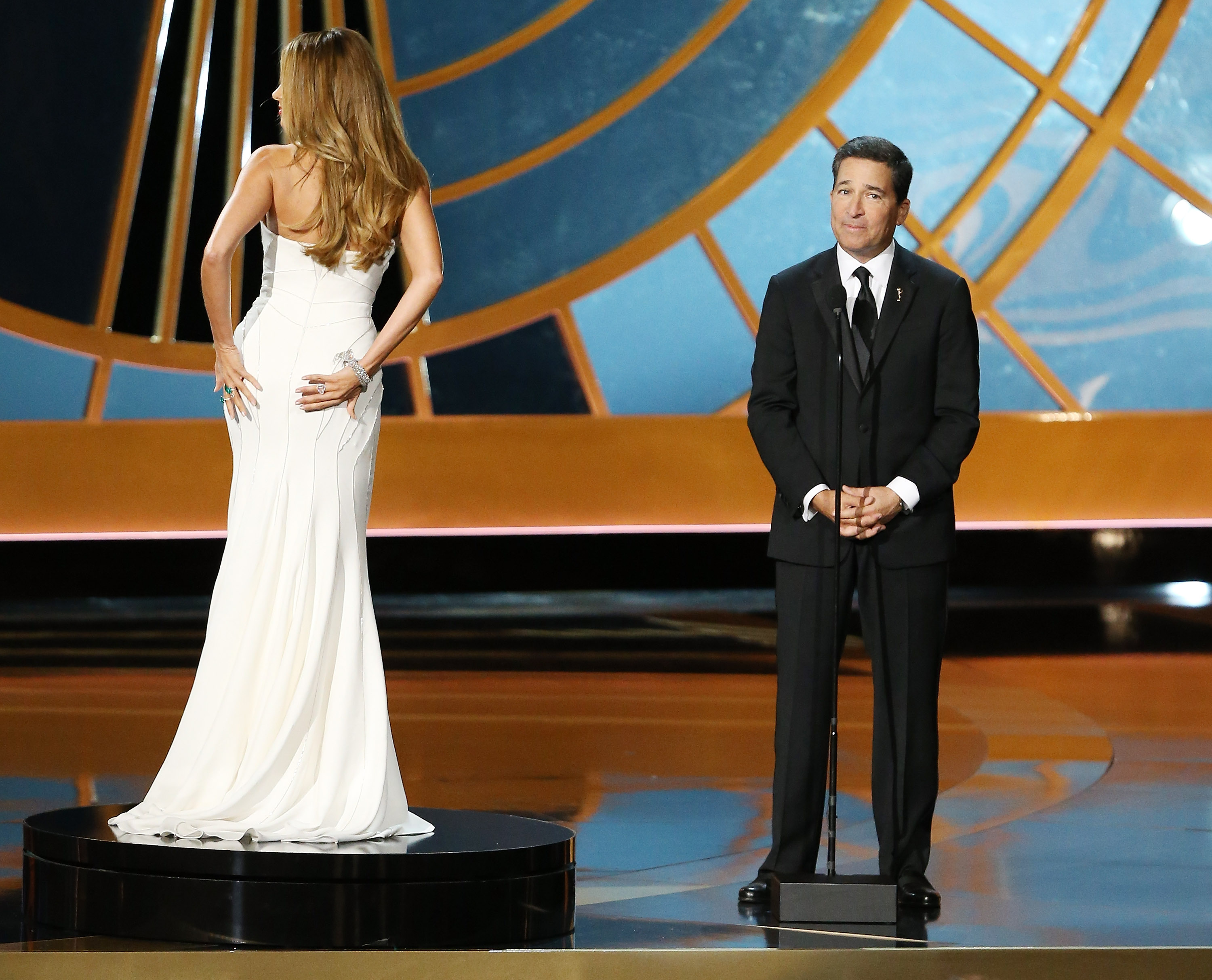 Sofía Vergara and Bruce Rosenblum onstage at the 66th Annual Primetime Emmy Awards on August 25, 2014, in Los Angeles, California. | Source: Getty Images