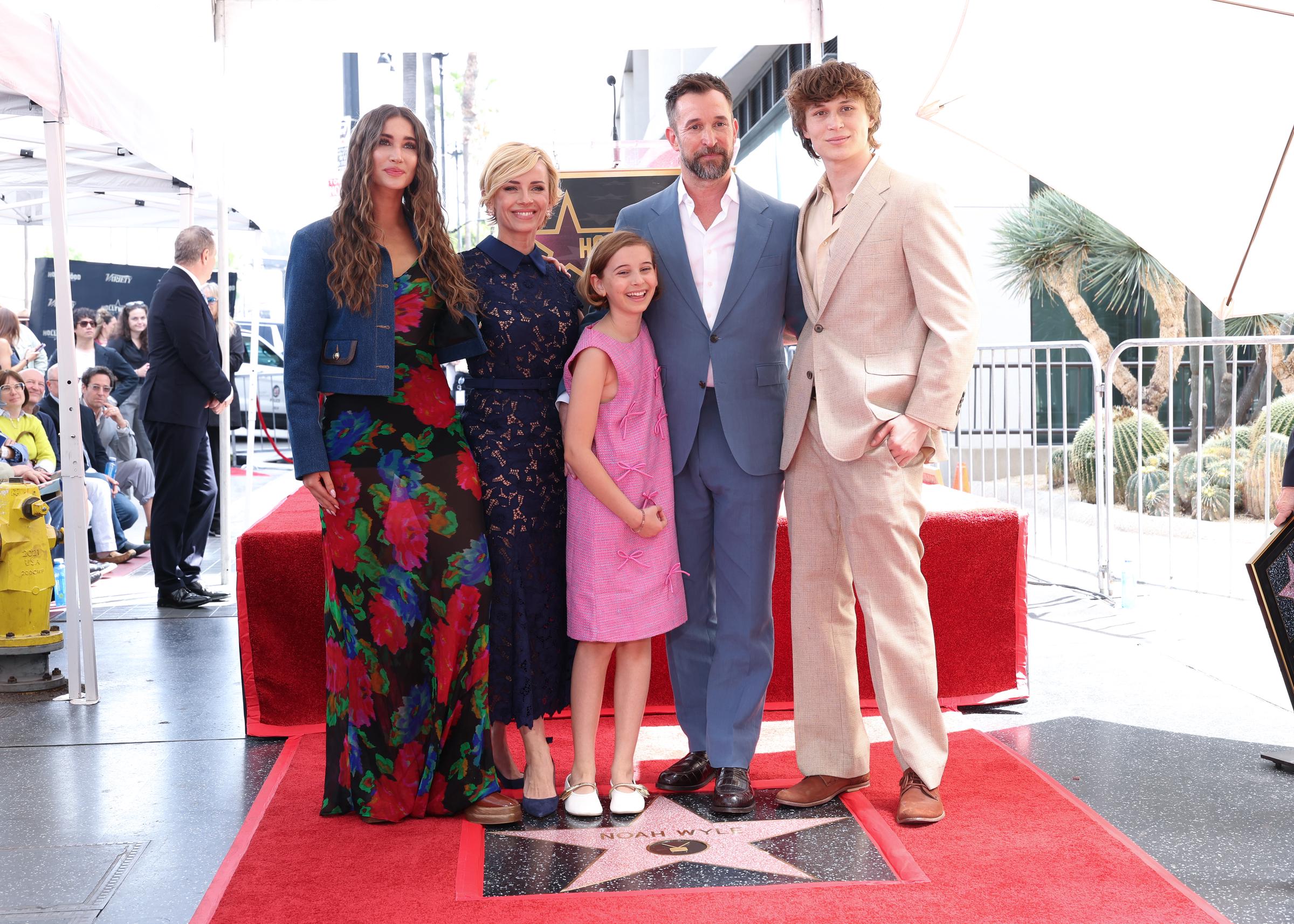 Auden Wyle, Sara Wells, Frances Wyle, Noah Wyle and Owen Wyle at the ceremony honoring Noah Wyle with a star on the Hollywood Walk of Fame on April 9, 2026, in Los Angeles, California | Source: Getty Images