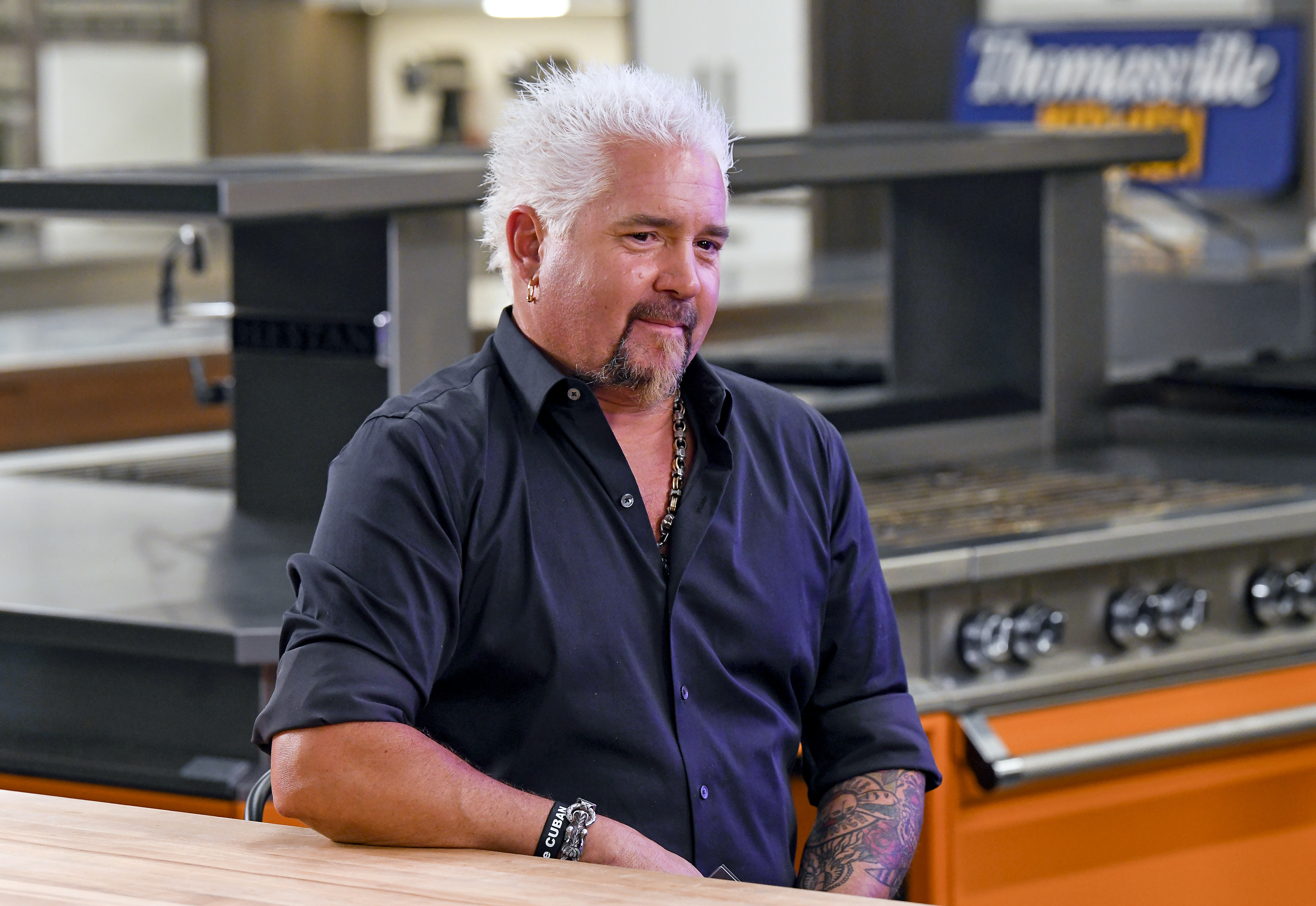 Guy Fieri speaks at his Restaurant Reboot event in St. Helena, California, on June 12, 2021 | Source: Getty Images