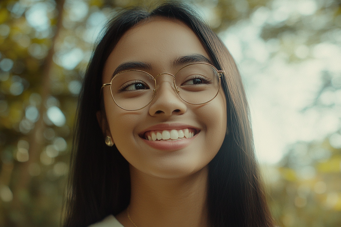 A young girl smiling | Source: Midjourney