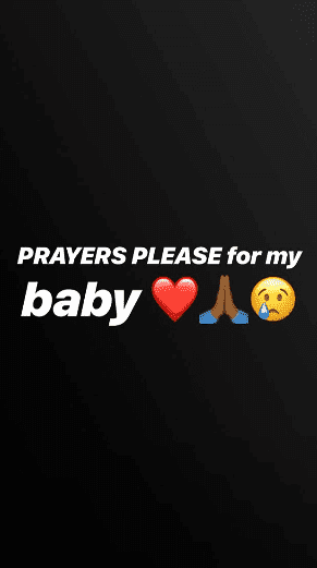 Alexis Skyy's Instagram Story asking her followers to pray for her daughter | Source: Instagram Stories/Alexis Skyy