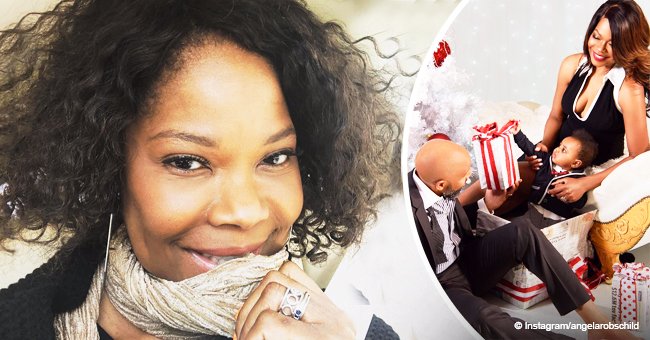 Angela Robinson posts first Christmas photo with her husband of 22 years and their baby