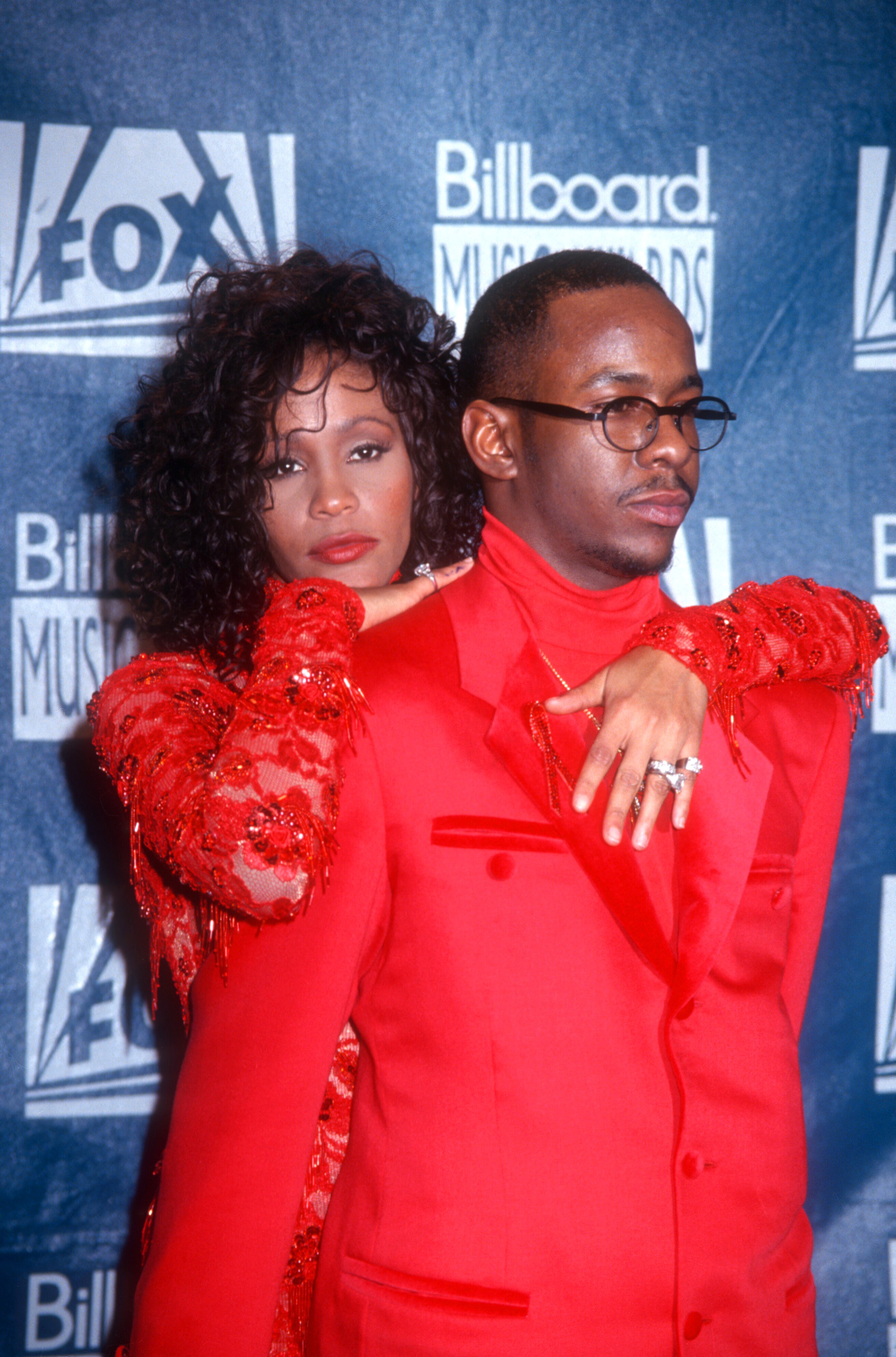 Bobby Brown and Whitney Houston at the 1993 Billboard Music Awards at the Universal Amphitheater, California | Photo: Getty Images