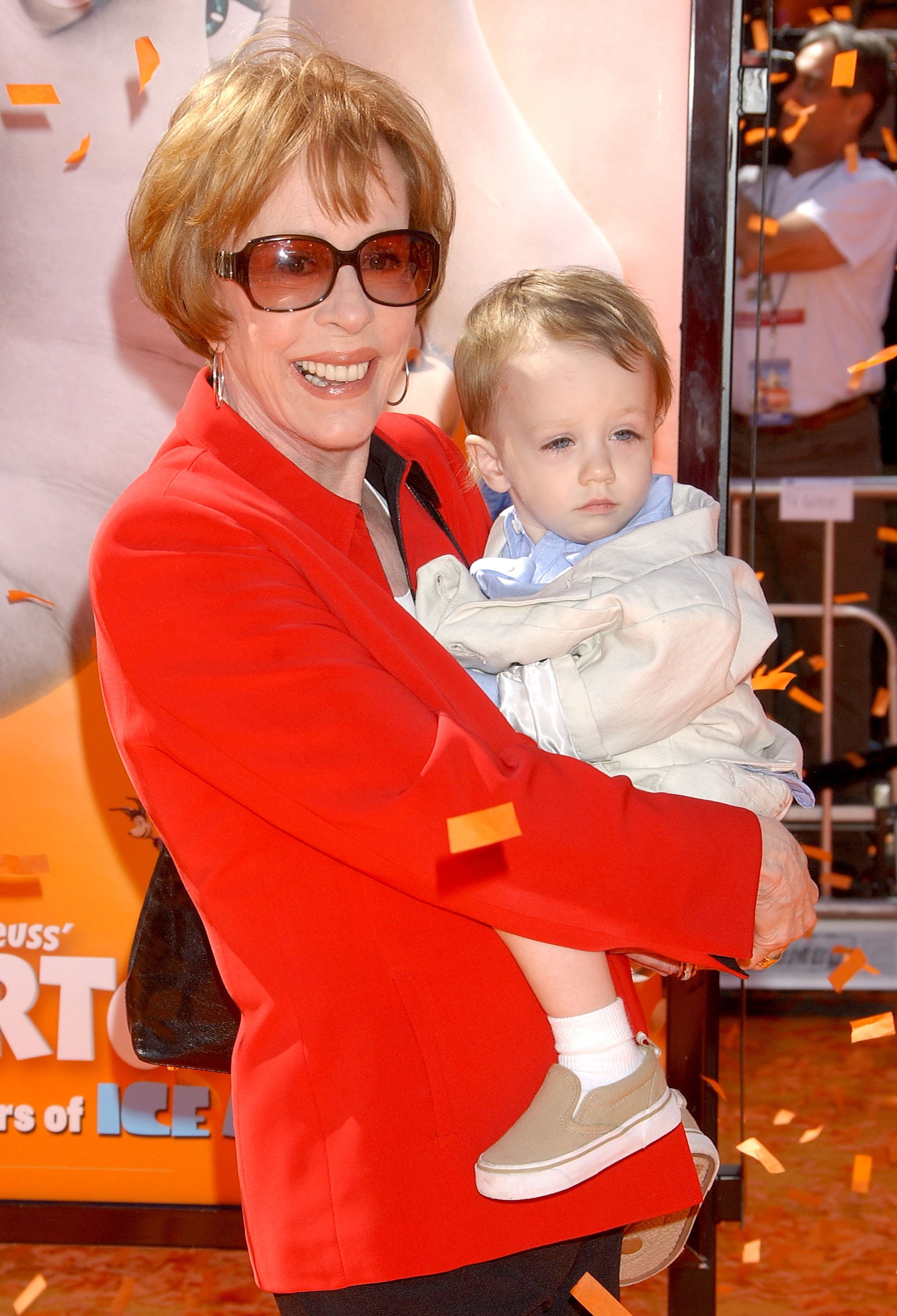 Actress Carol Burnett and grandson Dylan arrive at "Dr. Seuss' Horton Hears A Who" premiere at The Mann Village on March 8, 2008 in Westwood, California. | Source: Getty Images