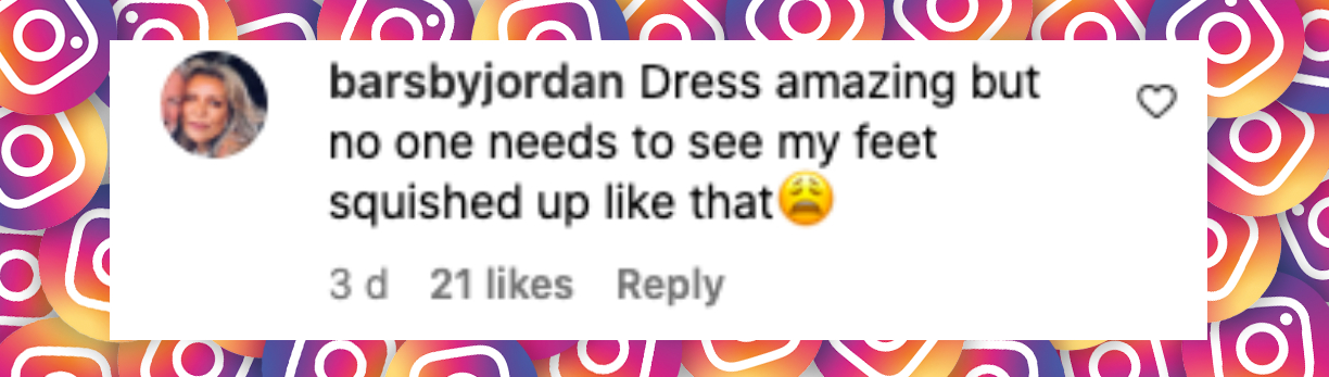 Netizen comment about Victoria Beckham's attire at the BOSS One launch event, posted on January 31, 2025. | Source: Instagram/victoriabeckham