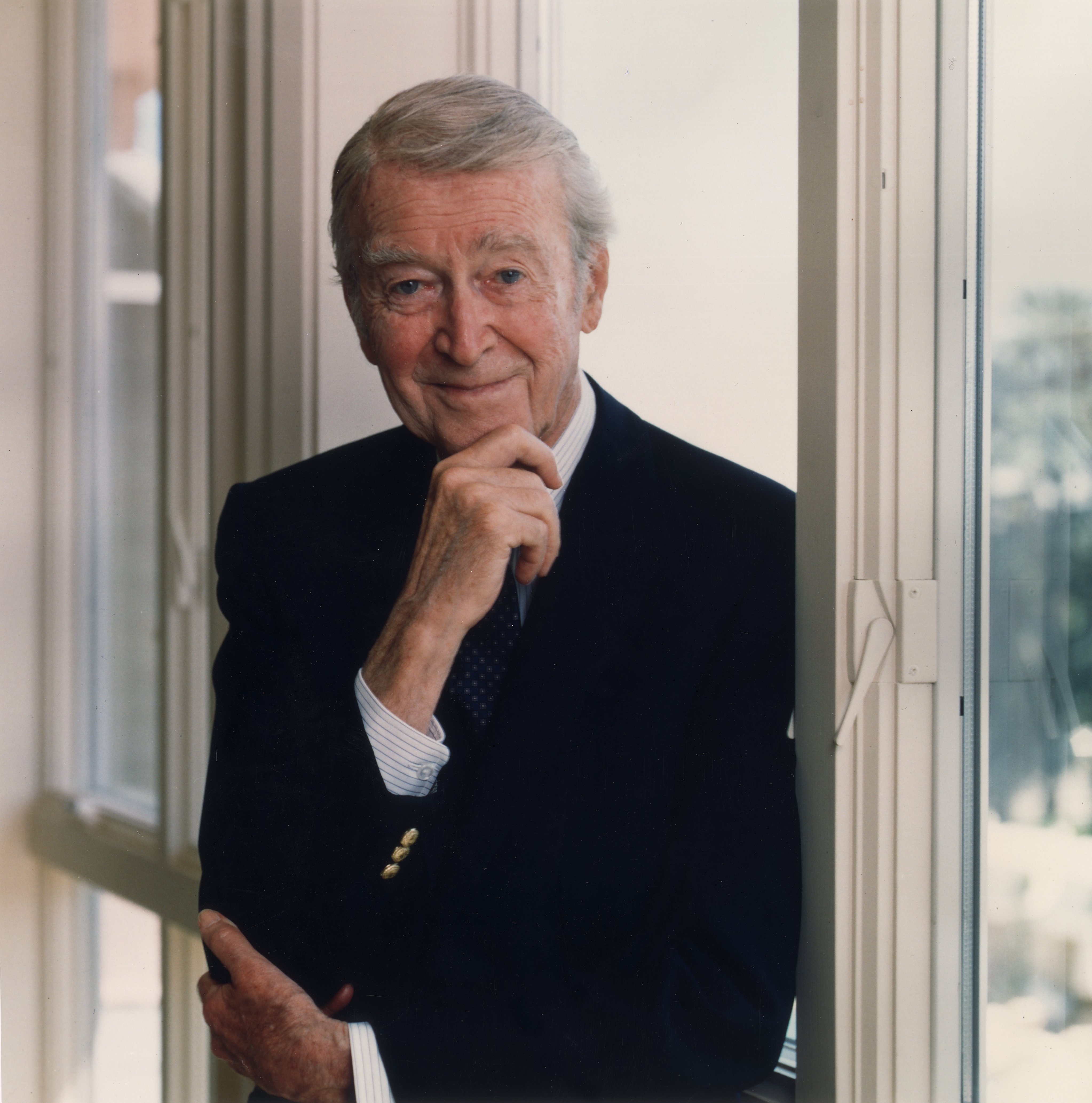 James Stewart posing for a photo, circa 1988. | Source: Nancy R. Schiff/Hulton Archive/Getty Images