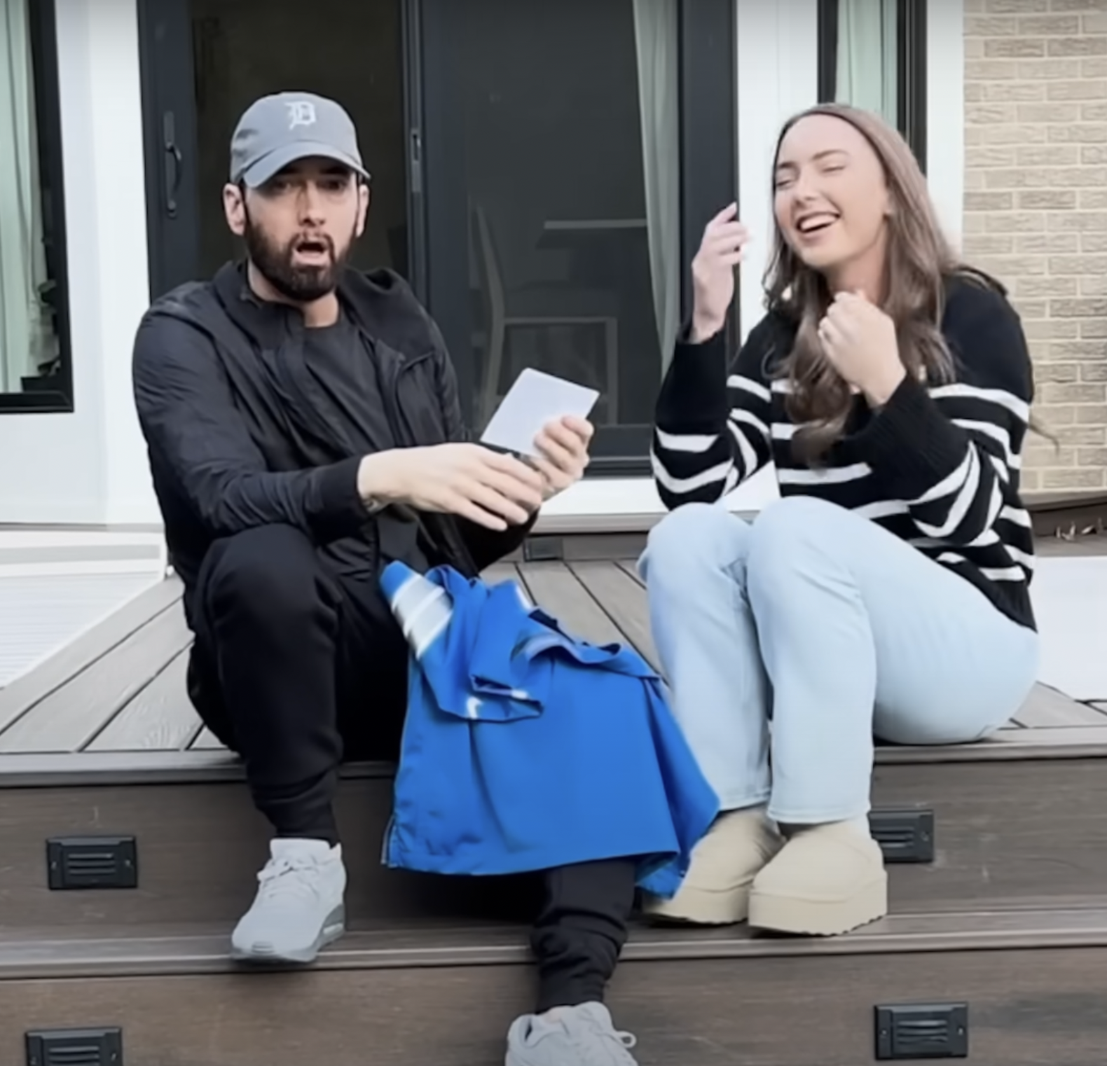 Eminem surprised that he's going to be a grandfather to Hailie Jade's first child in a clip uploaded on October 3, 2024 | Source: YouTube/EminemMusic