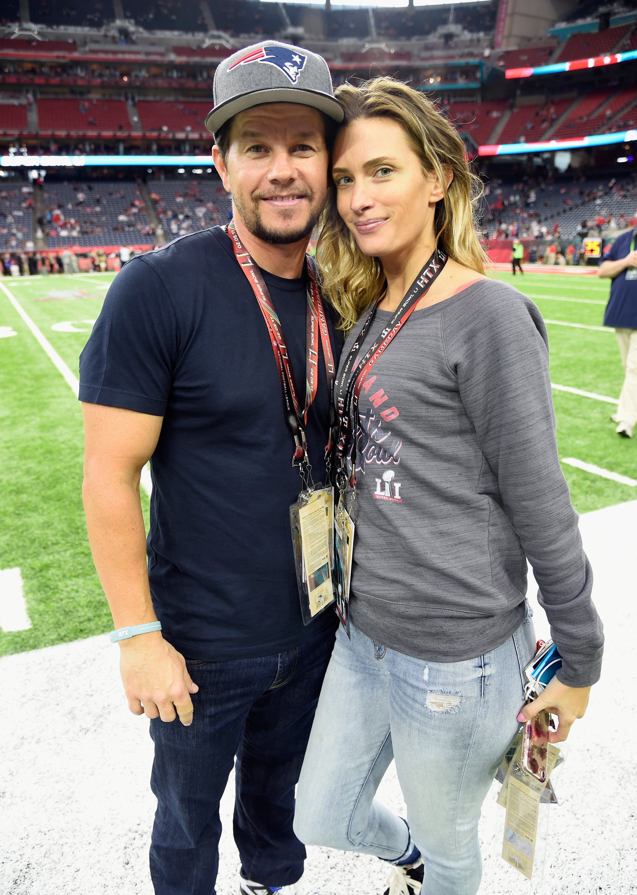 Mark Wahlberg and his wife Rhea at the Super Bowl in Texas Huston in 2017. | Source: Getty Images 