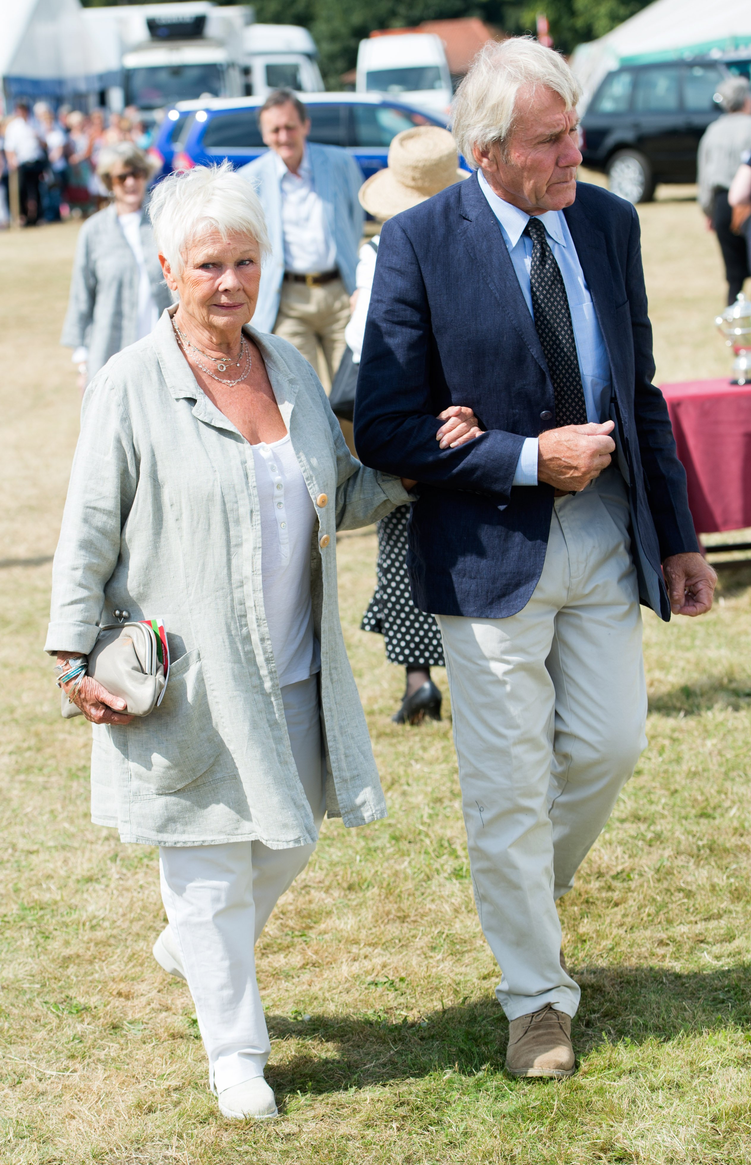 Judi Dench and David Mills at the Sandringham Flower Show on July 30, 2014 | Source: Getty Images